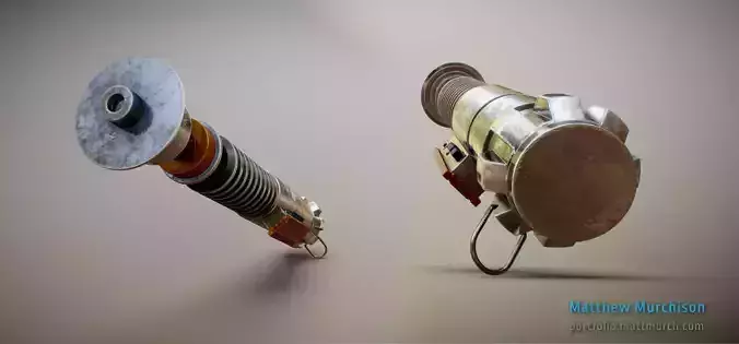 Screen Accurate RotJ Lukes Lightsaber Hilt Low-poly 3D model