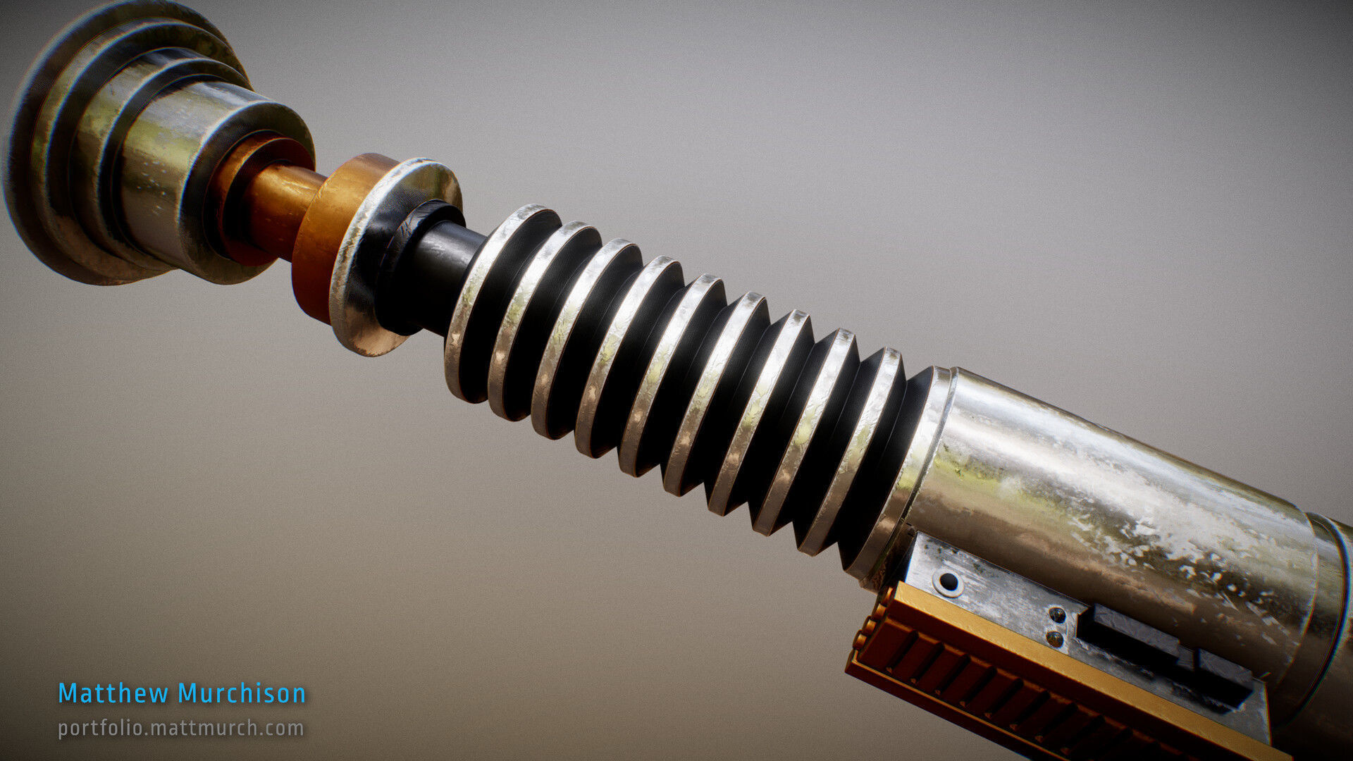 Screen Accurate RotJ Lukes Lightsaber Hilt Low-poly 3D model_8