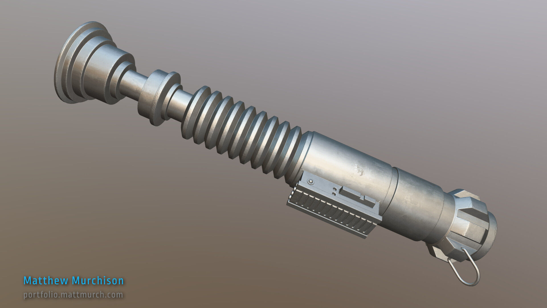 Screen Accurate RotJ Lukes Lightsaber Hilt Low-poly 3D model_7