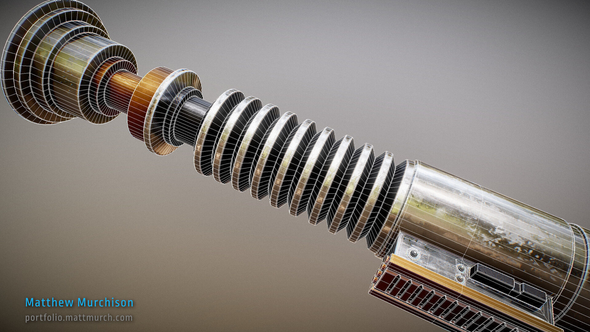 Screen Accurate RotJ Lukes Lightsaber Hilt Low-poly 3D model_4