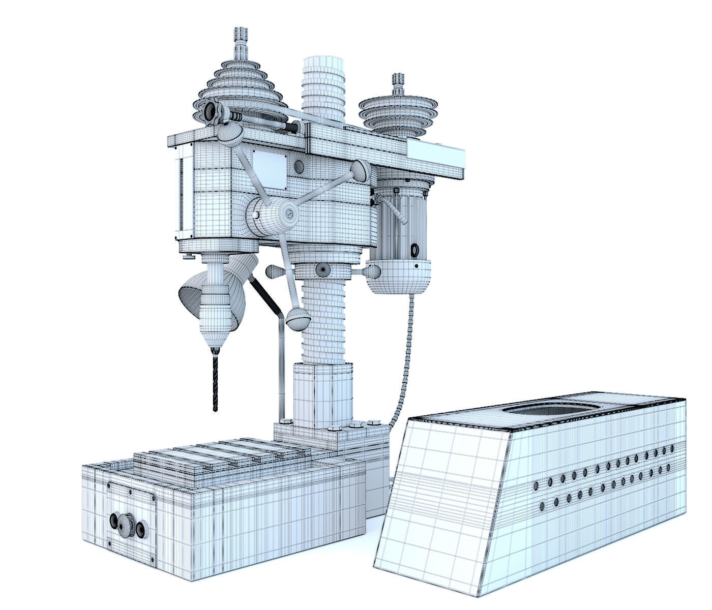 Machine tool desktop drilling press vertical 2M112 3D model_12