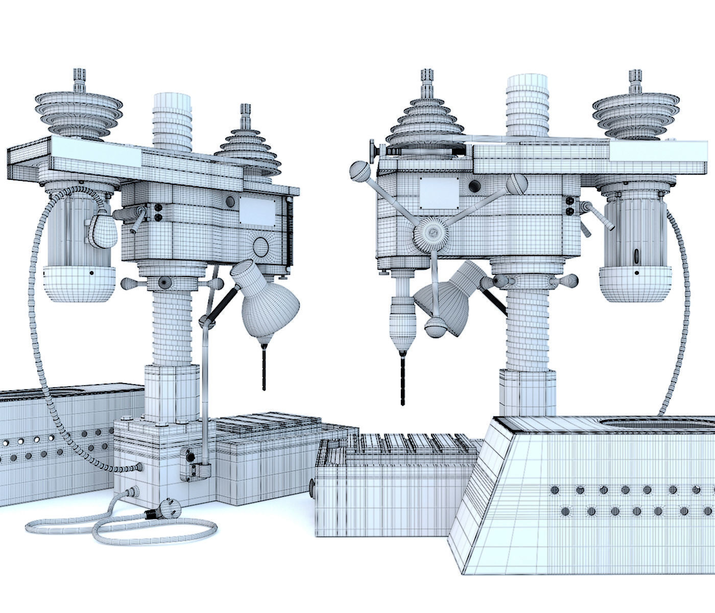 Machine tool desktop drilling press vertical 2M112 3D model_22
