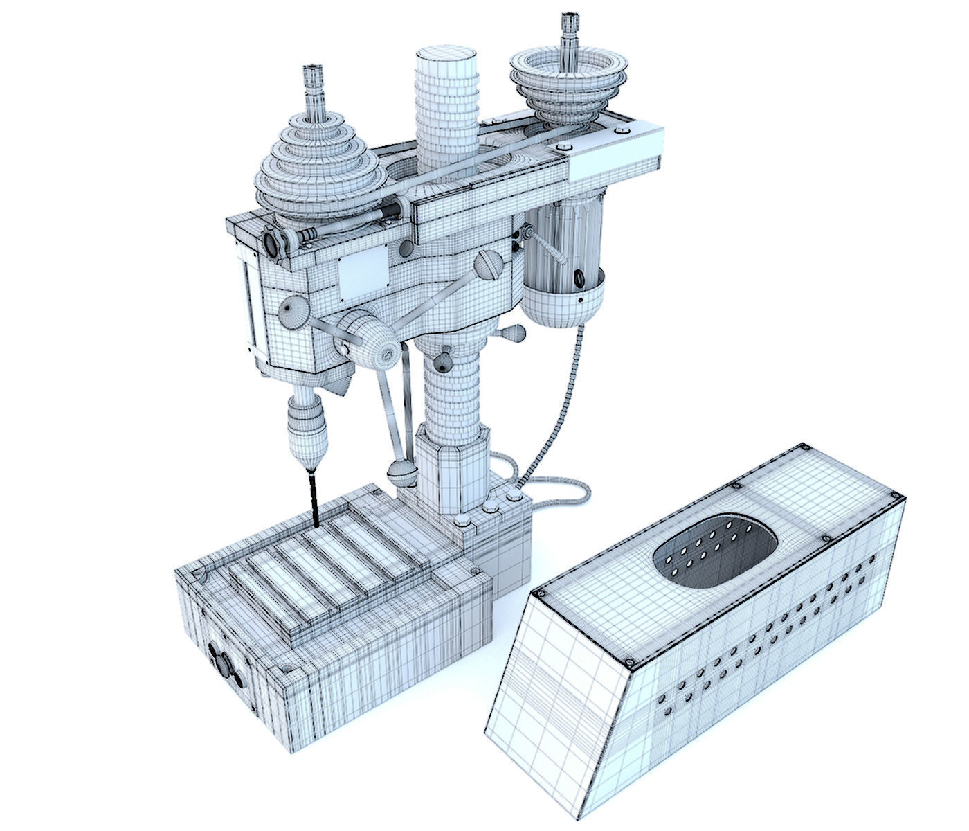 Machine tool desktop drilling press vertical 2M112 3D model_16
