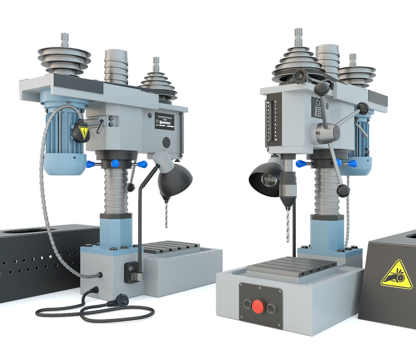 Machine tool desktop drilling press vertical 2M112 3D model_10