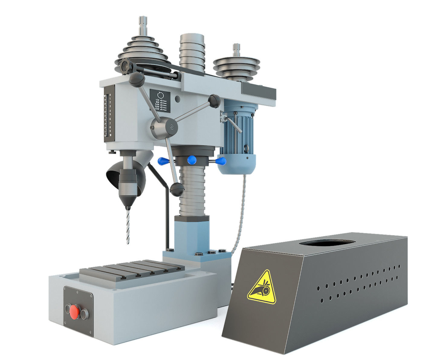 Machine tool desktop drilling press vertical 2M112 3D model_1