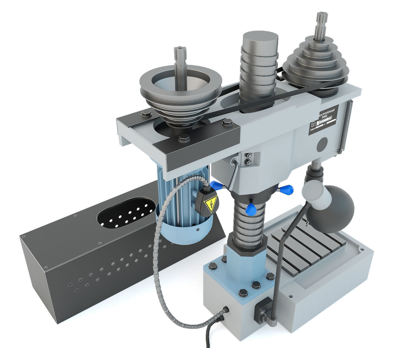 Machine tool desktop drilling press vertical 2M112 3D model_7