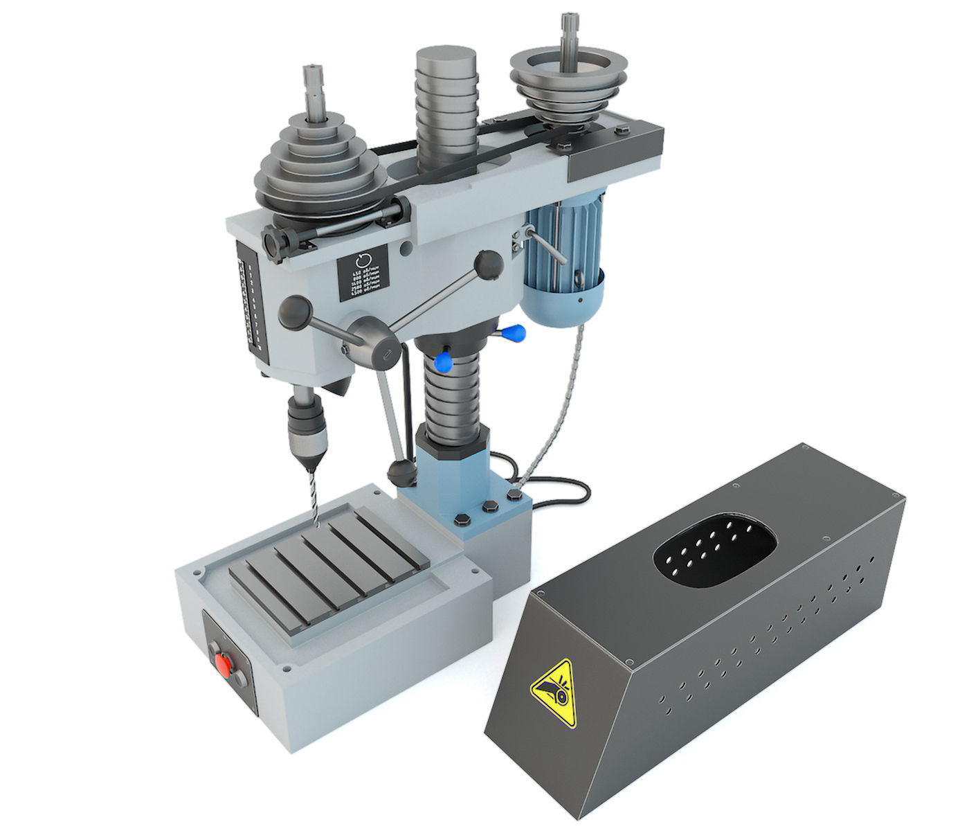 Machine tool desktop drilling press vertical 2M112 3D model_5