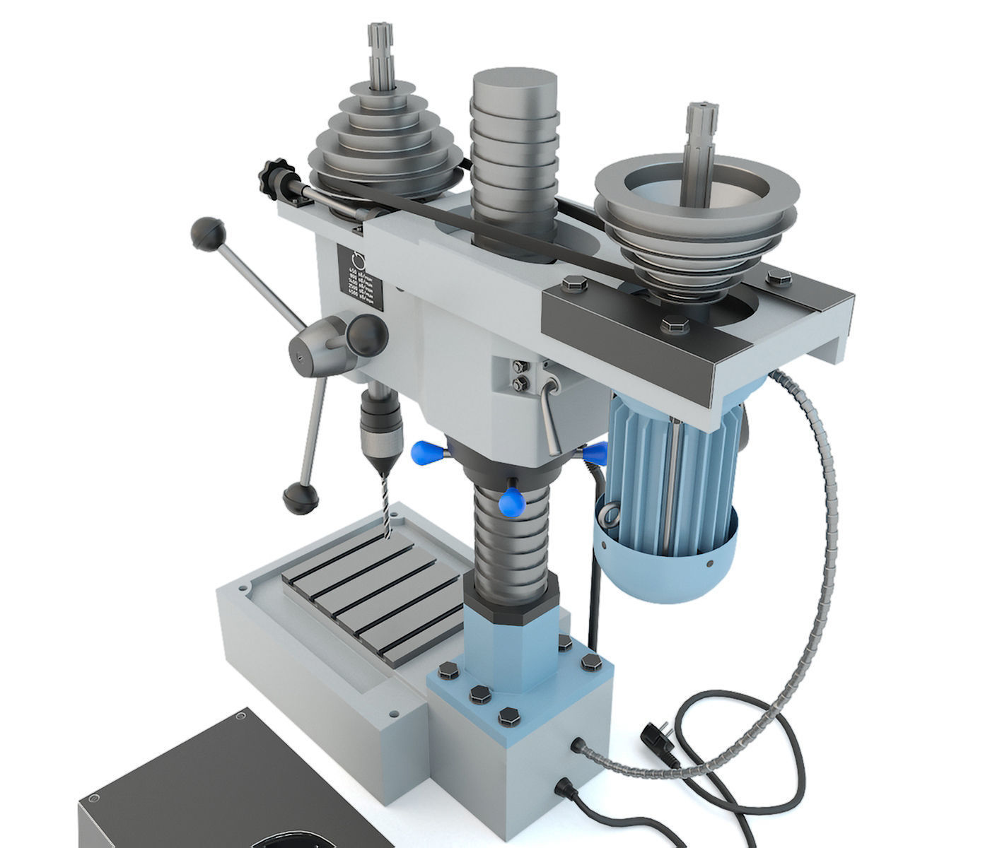 Machine tool desktop drilling press vertical 2M112 3D model_8