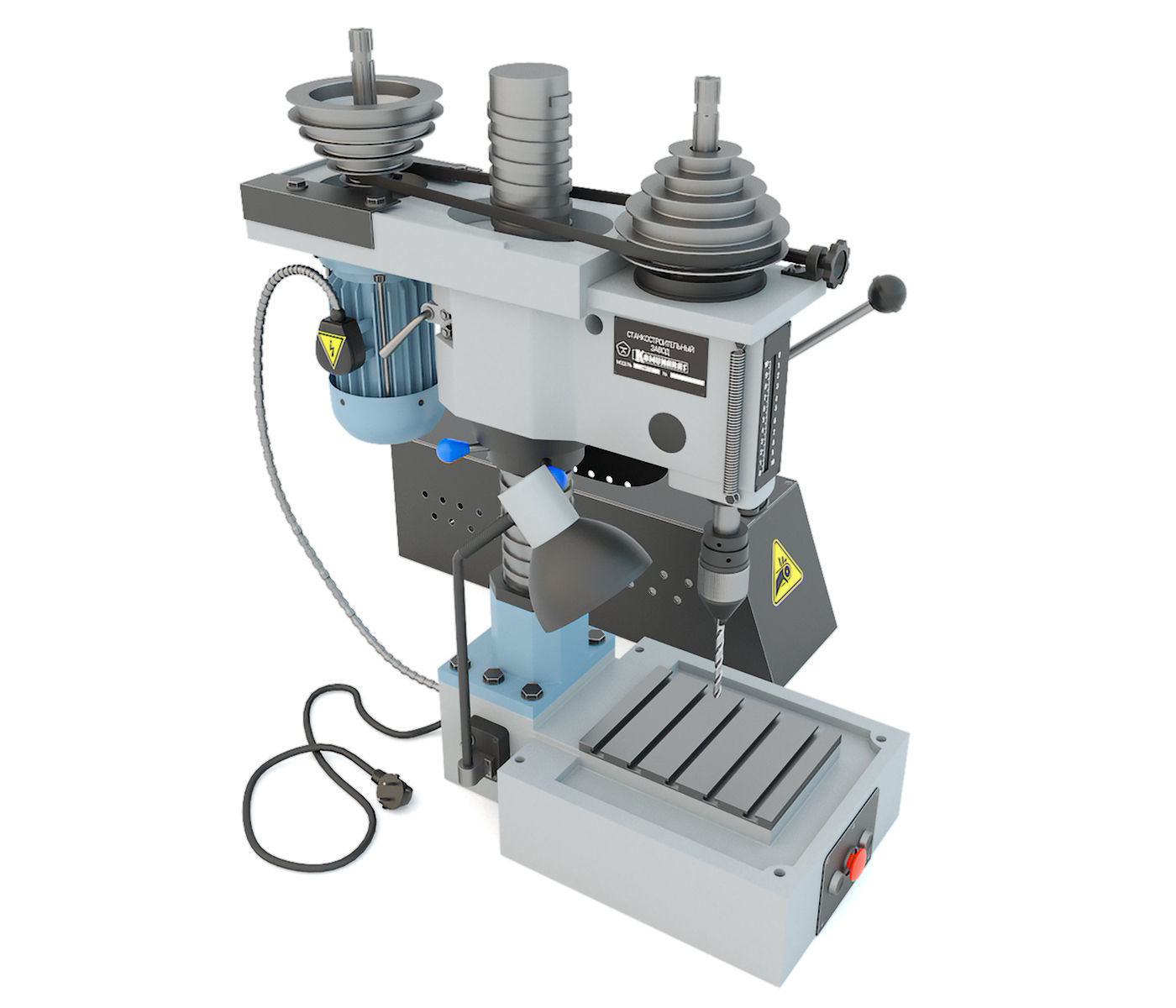 Machine tool desktop drilling press vertical 2M112 3D model_4