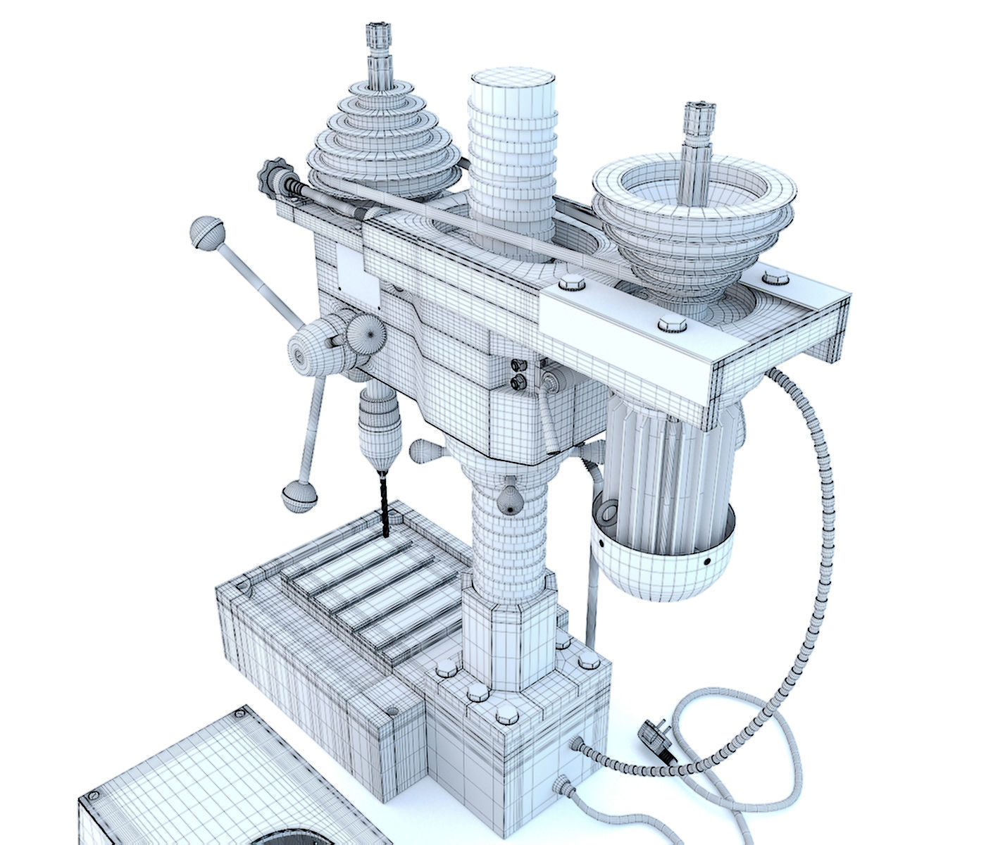 Machine tool desktop drilling press vertical 2M112 3D model_19