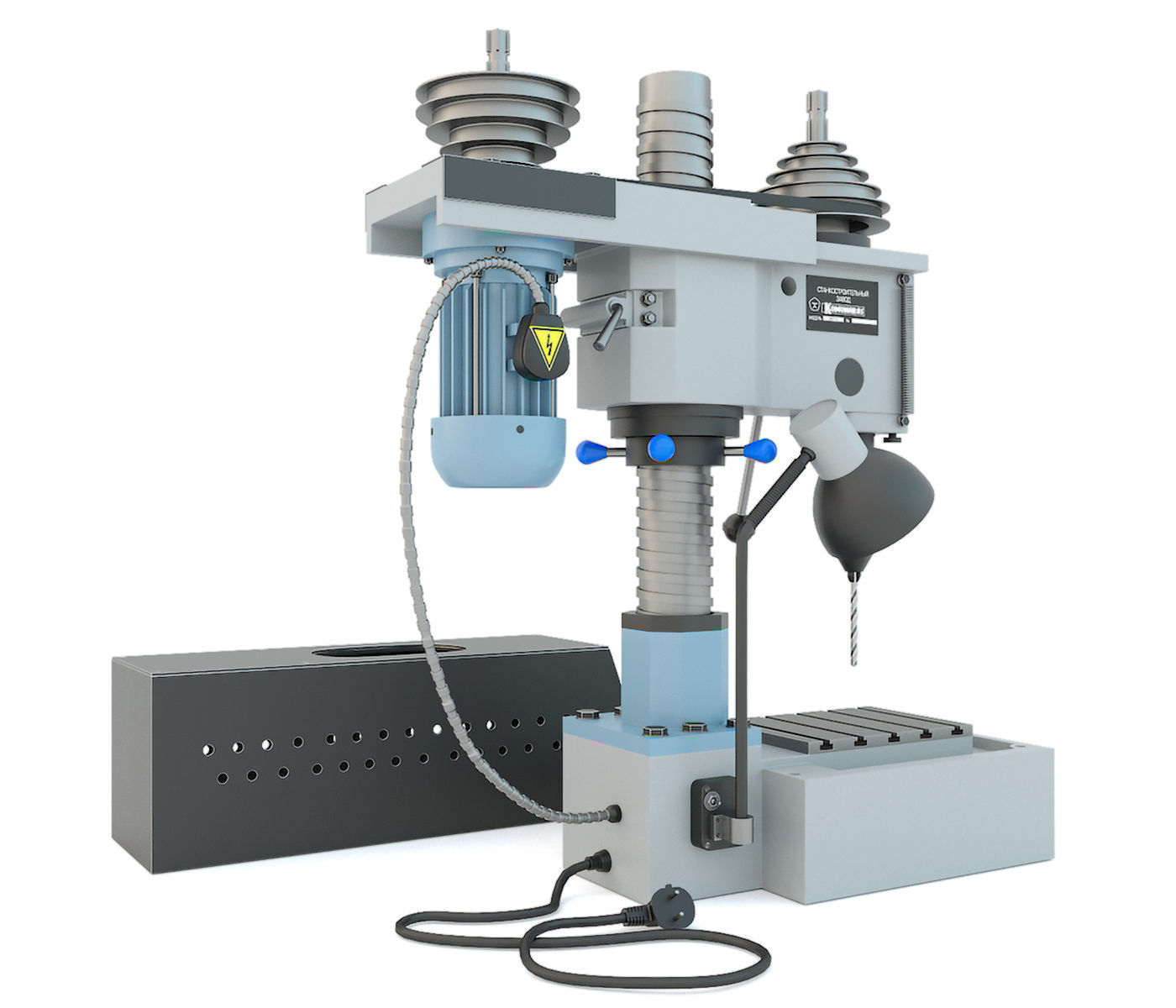Machine tool desktop drilling press vertical 2M112 3D model_6