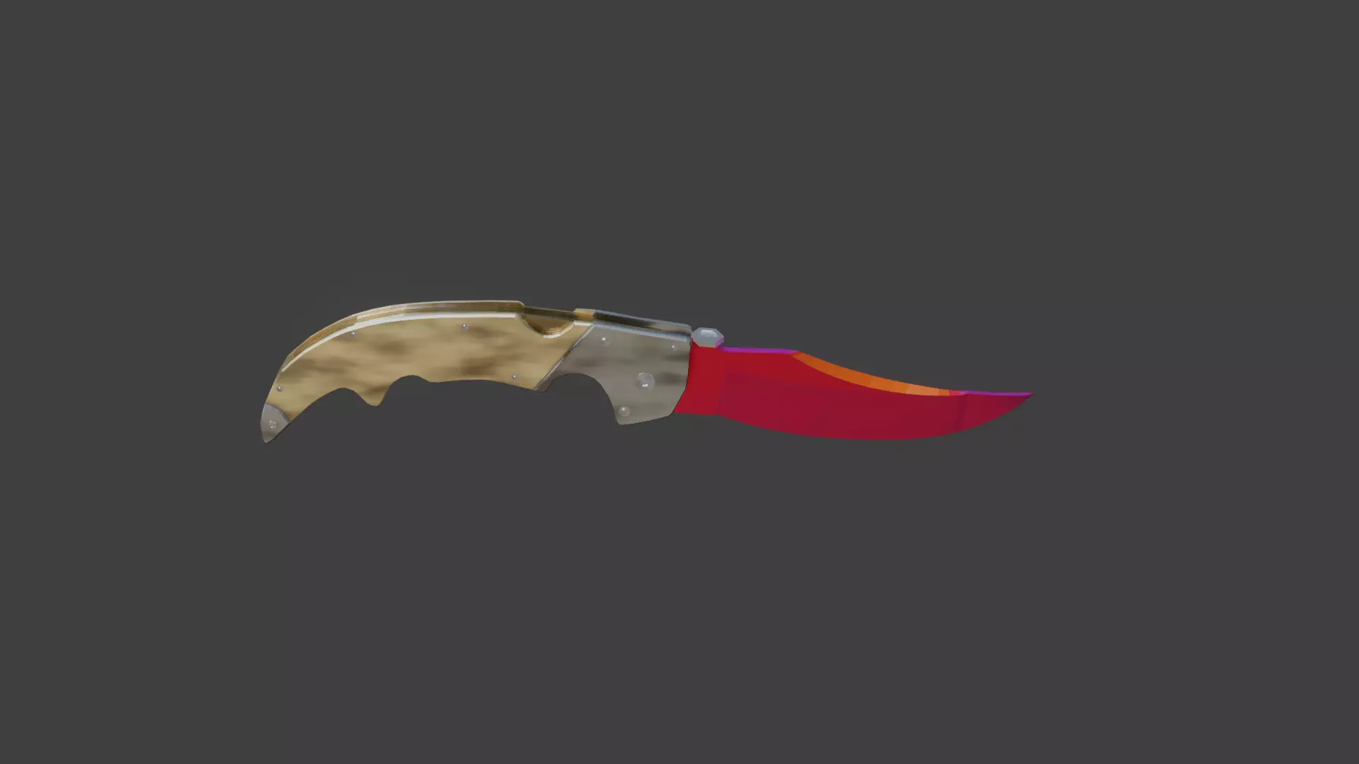 Falchion cs go Low-poly 3D model_0