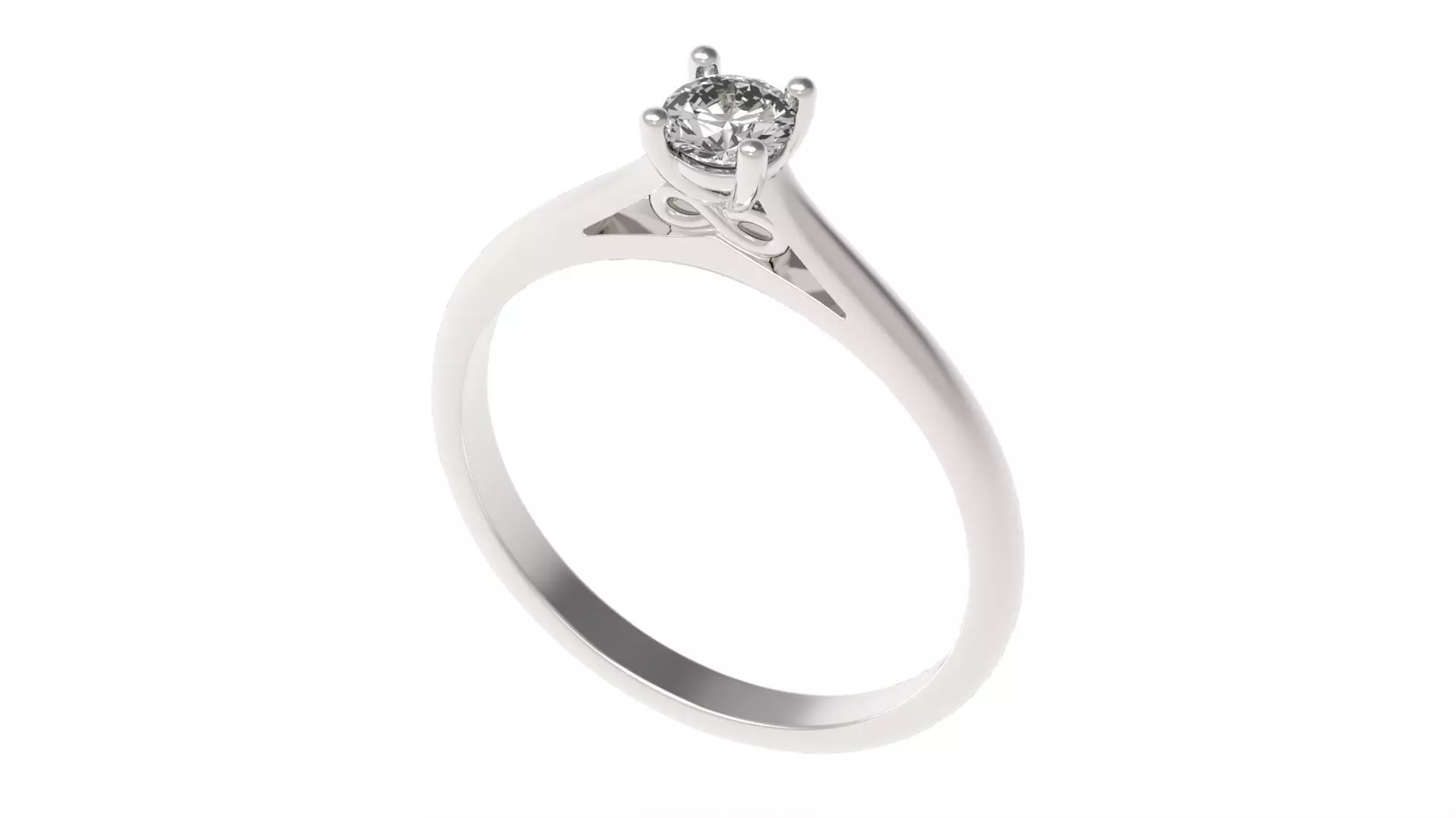 Infinity Diamond Engagement  Ring All Size 3D print model_0