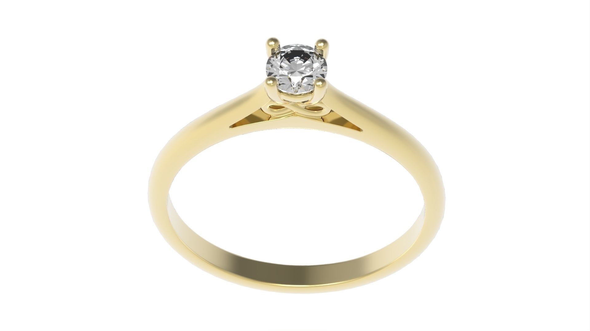 Infinity Diamond Engagement  Ring All Size 3D print model_3