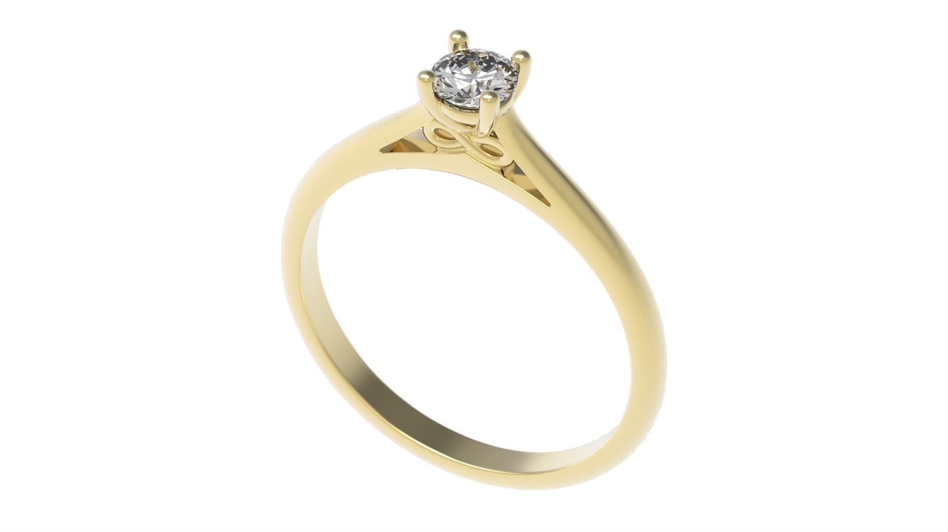 Infinity Diamond Engagement  Ring All Size 3D print model_1