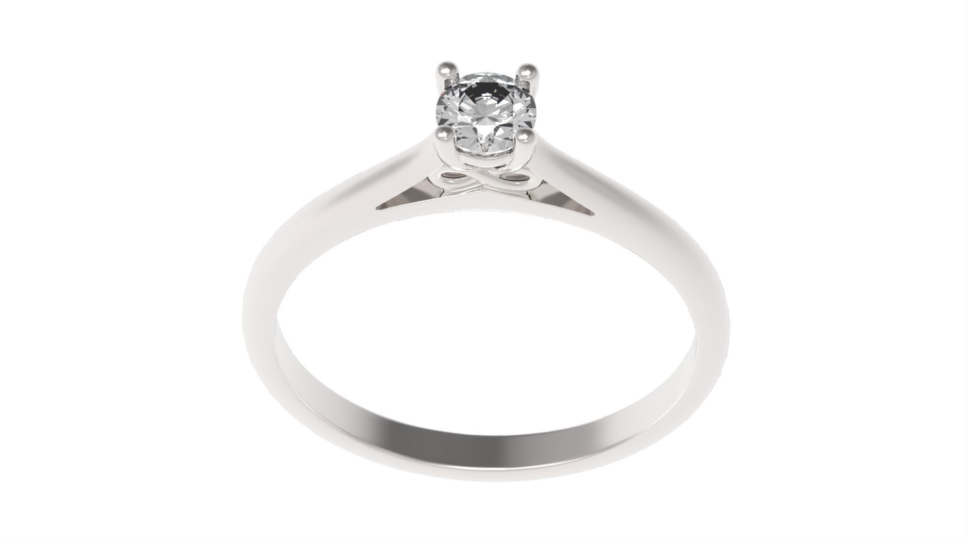 Infinity Diamond Engagement  Ring All Size 3D print model_2