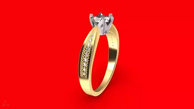 DAIMOND SHANK SOLITAIRE RING stl verified  3D print model