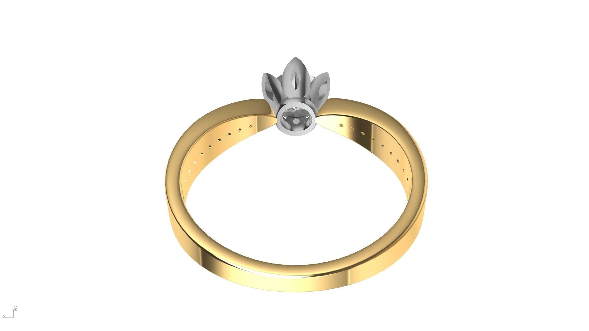 DAIMOND SHANK SOLITAIRE RING stl verified  3D print model_5
