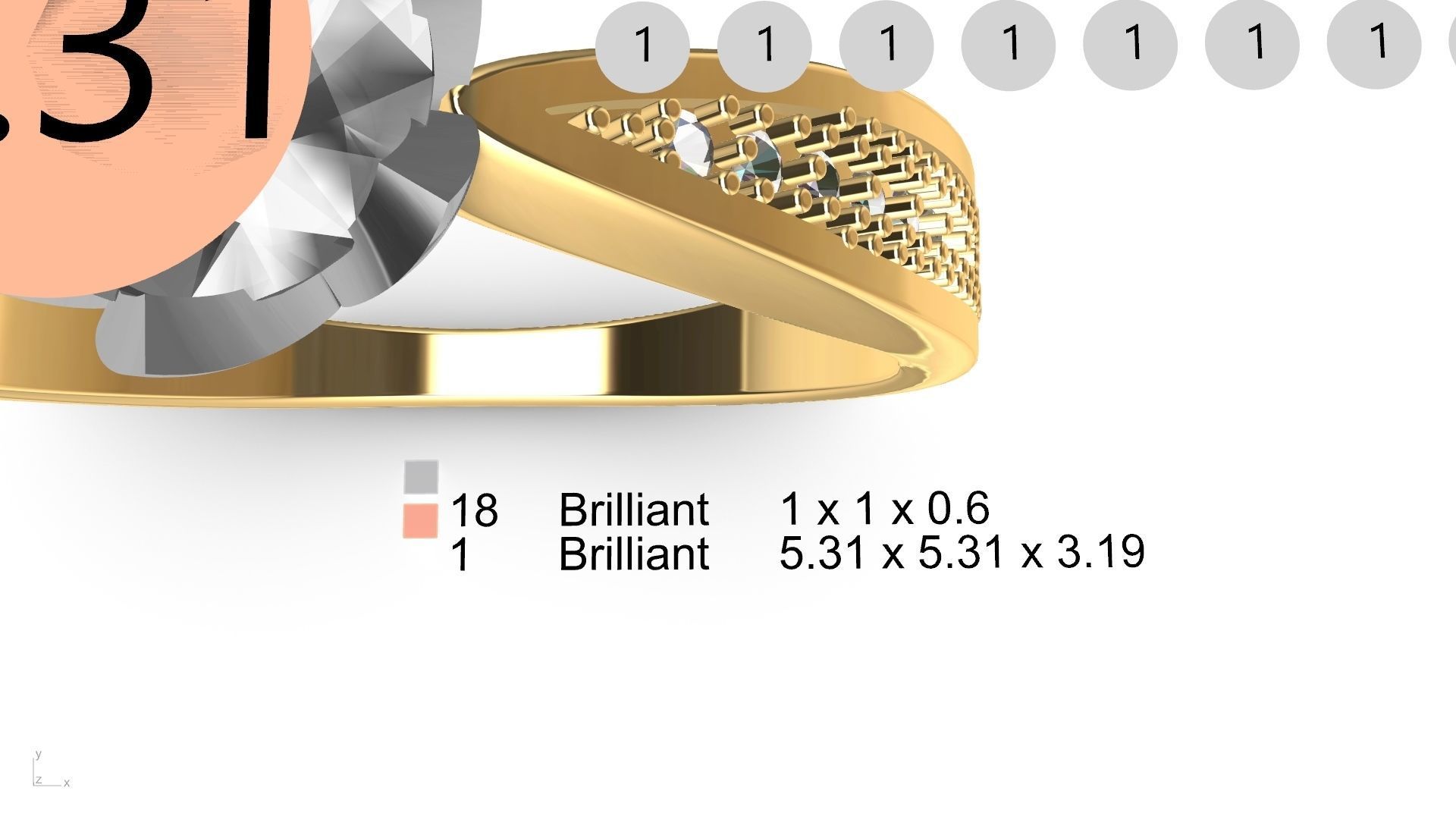 DAIMOND SHANK SOLITAIRE RING stl verified  3D print model_18