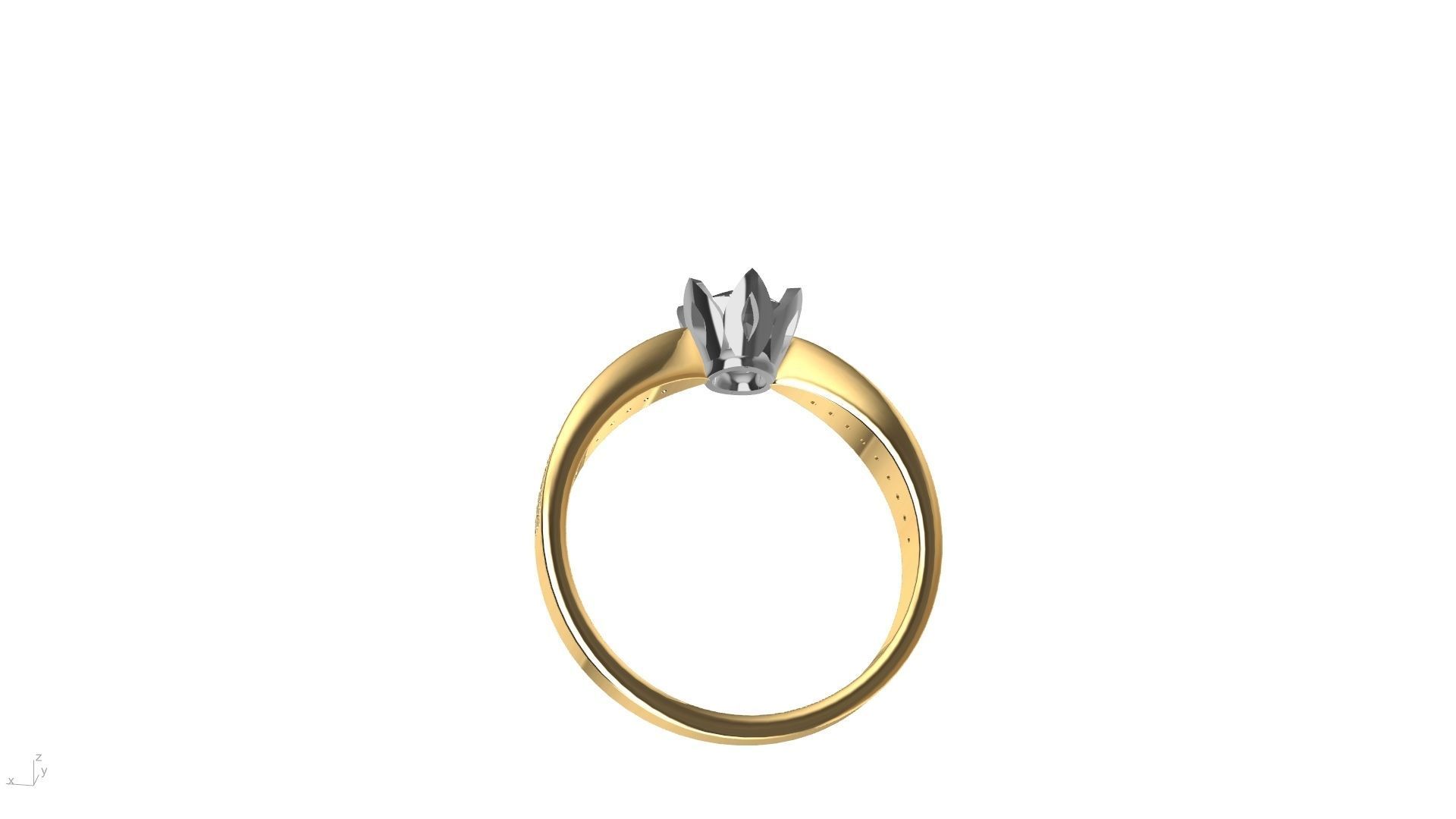 DAIMOND SHANK SOLITAIRE RING stl verified  3D print model_7