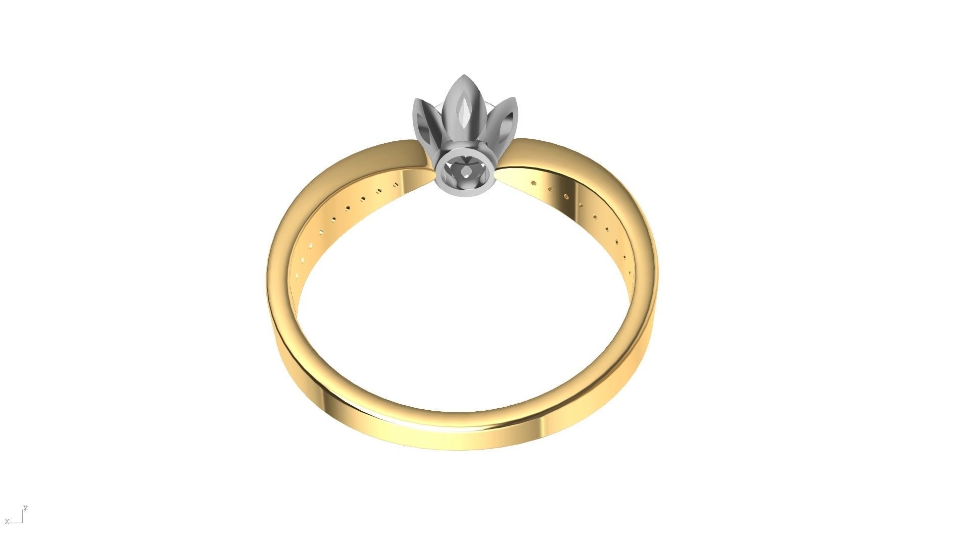 DAIMOND SHANK SOLITAIRE RING stl verified  3D print model_12