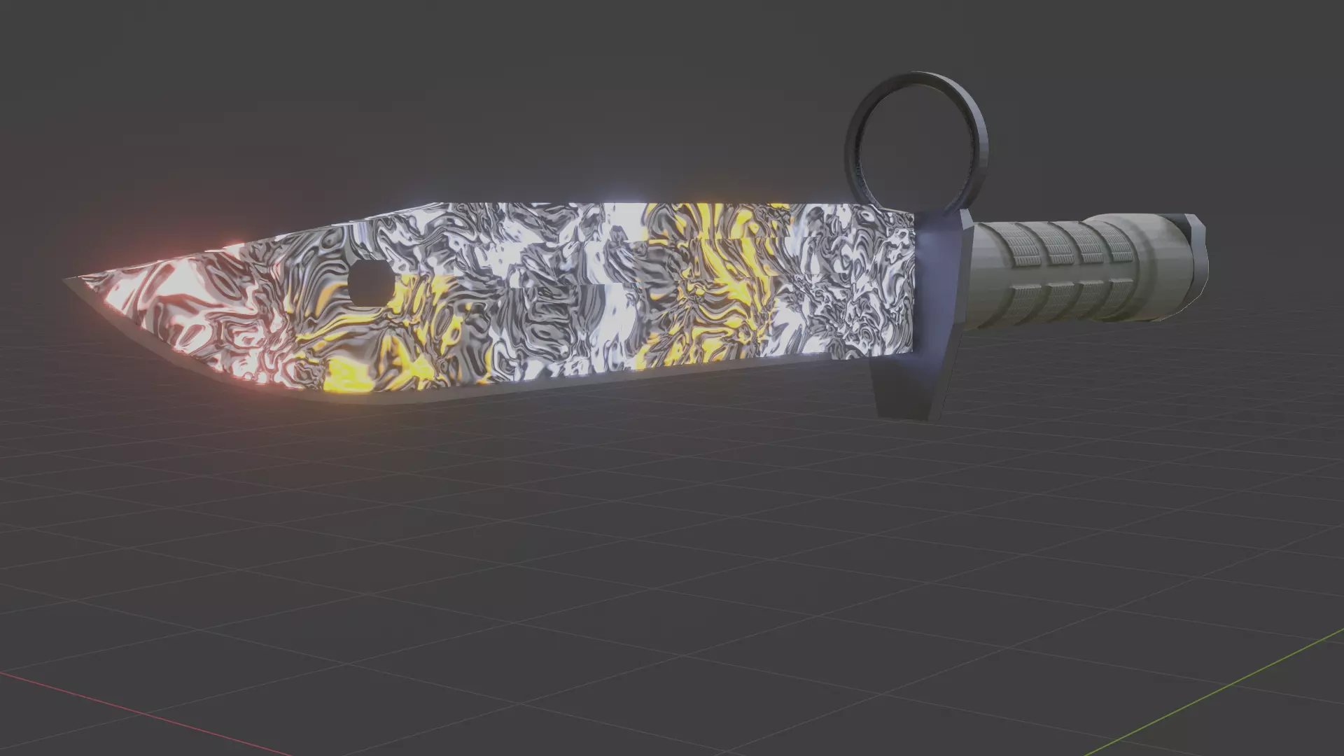 Bayonet knife Low-poly 3D model_0