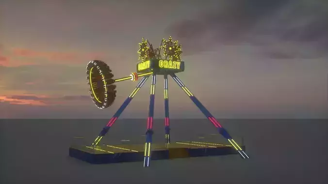 3D Funfair Crazy Vertical Rider model