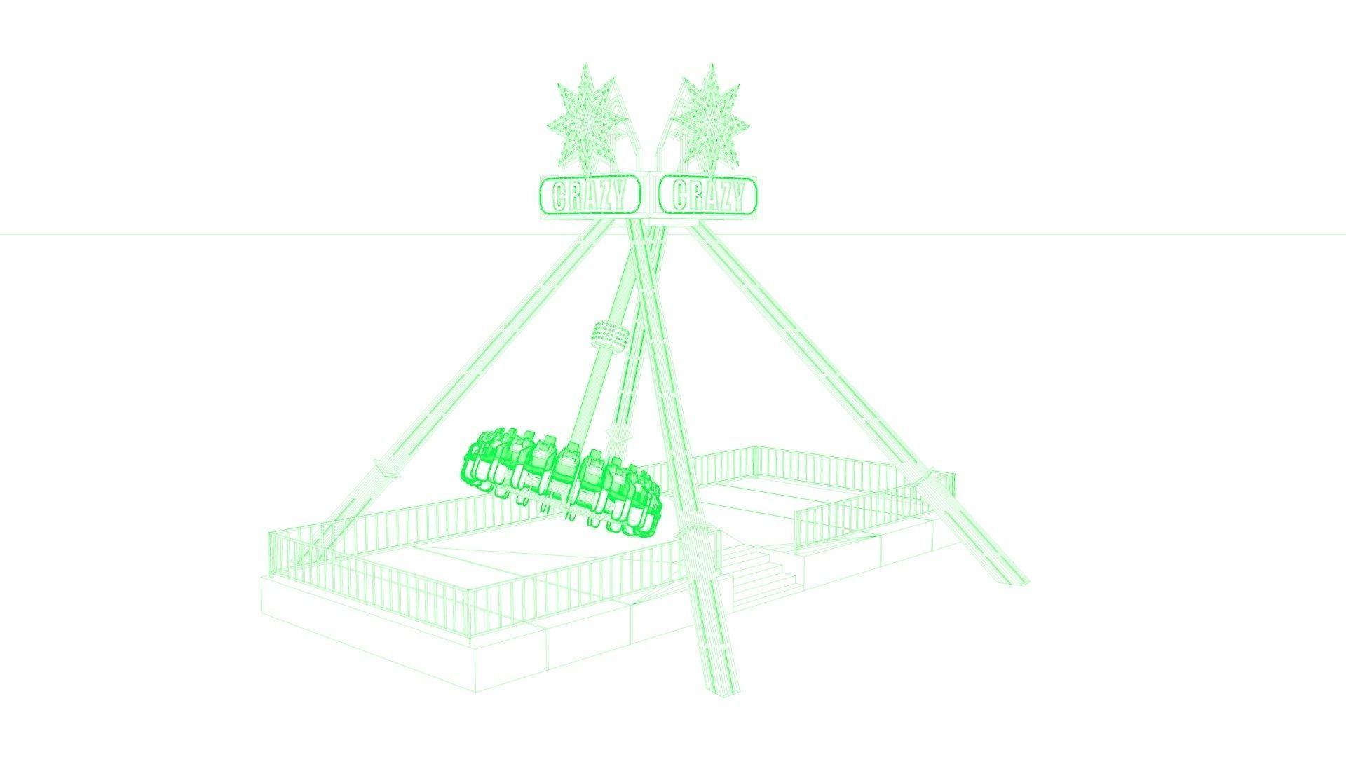 3D Funfair Crazy Vertical Rider model 3D model_6