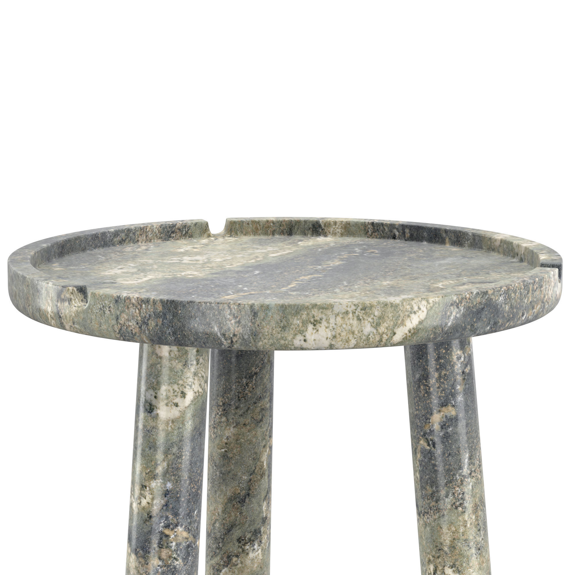 Stone round coffee table 3D model_3
