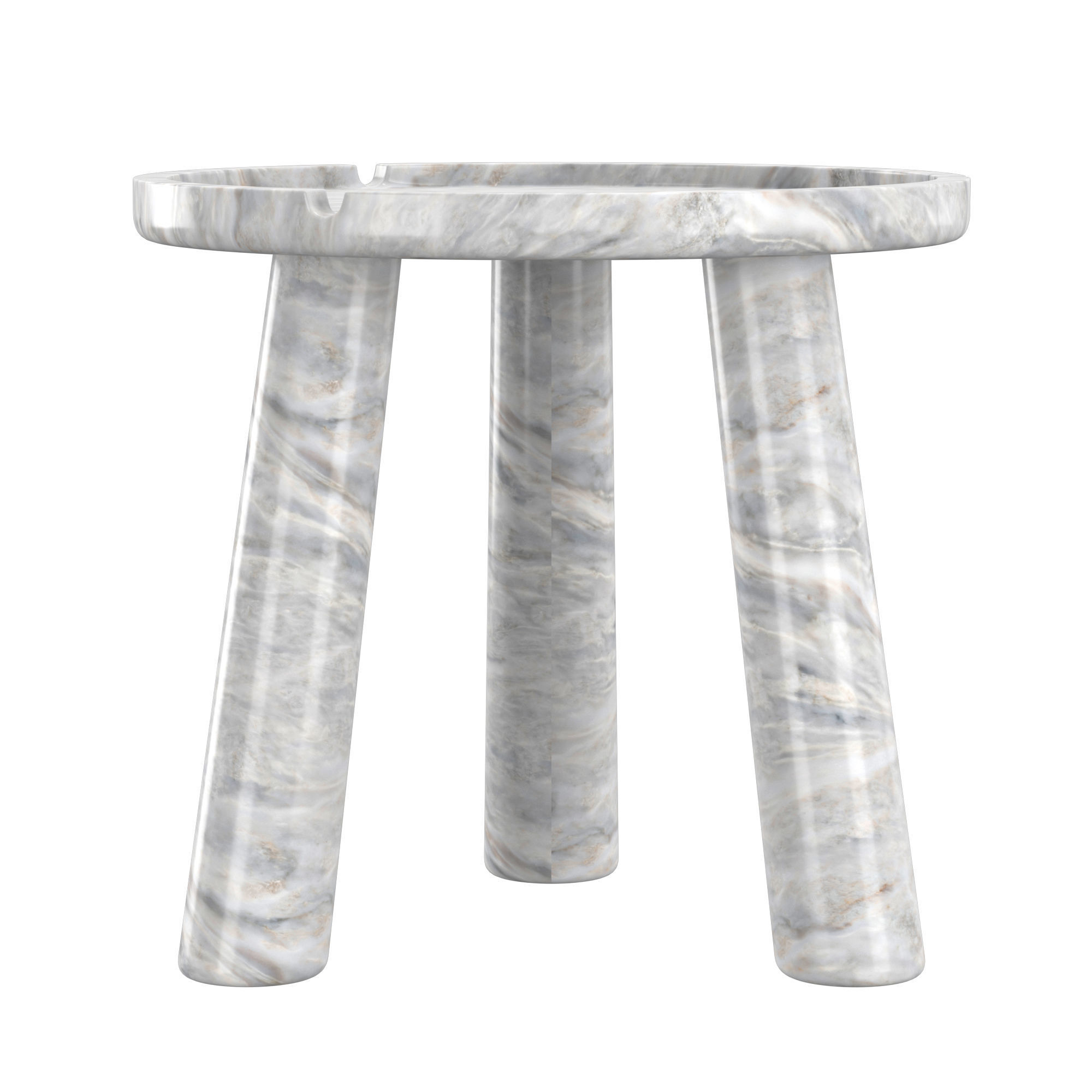 Stone round coffee table 3D model_1