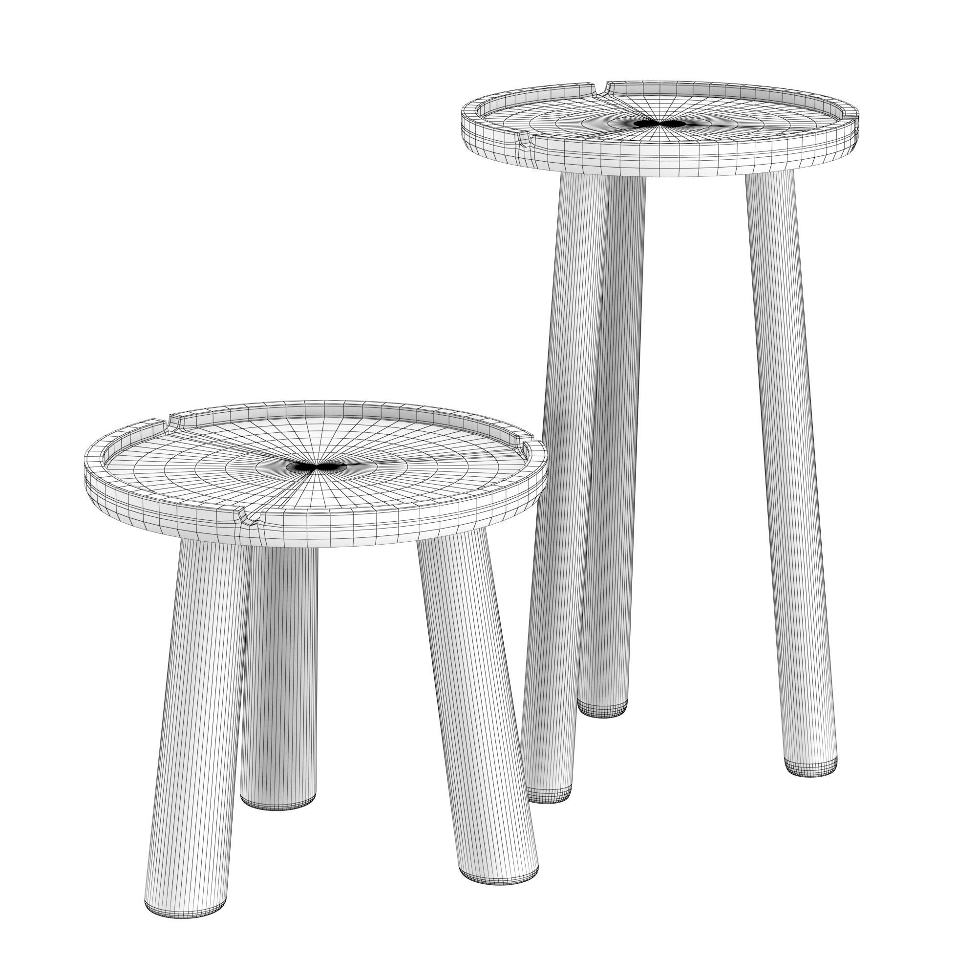 Stone round coffee table 3D model_5