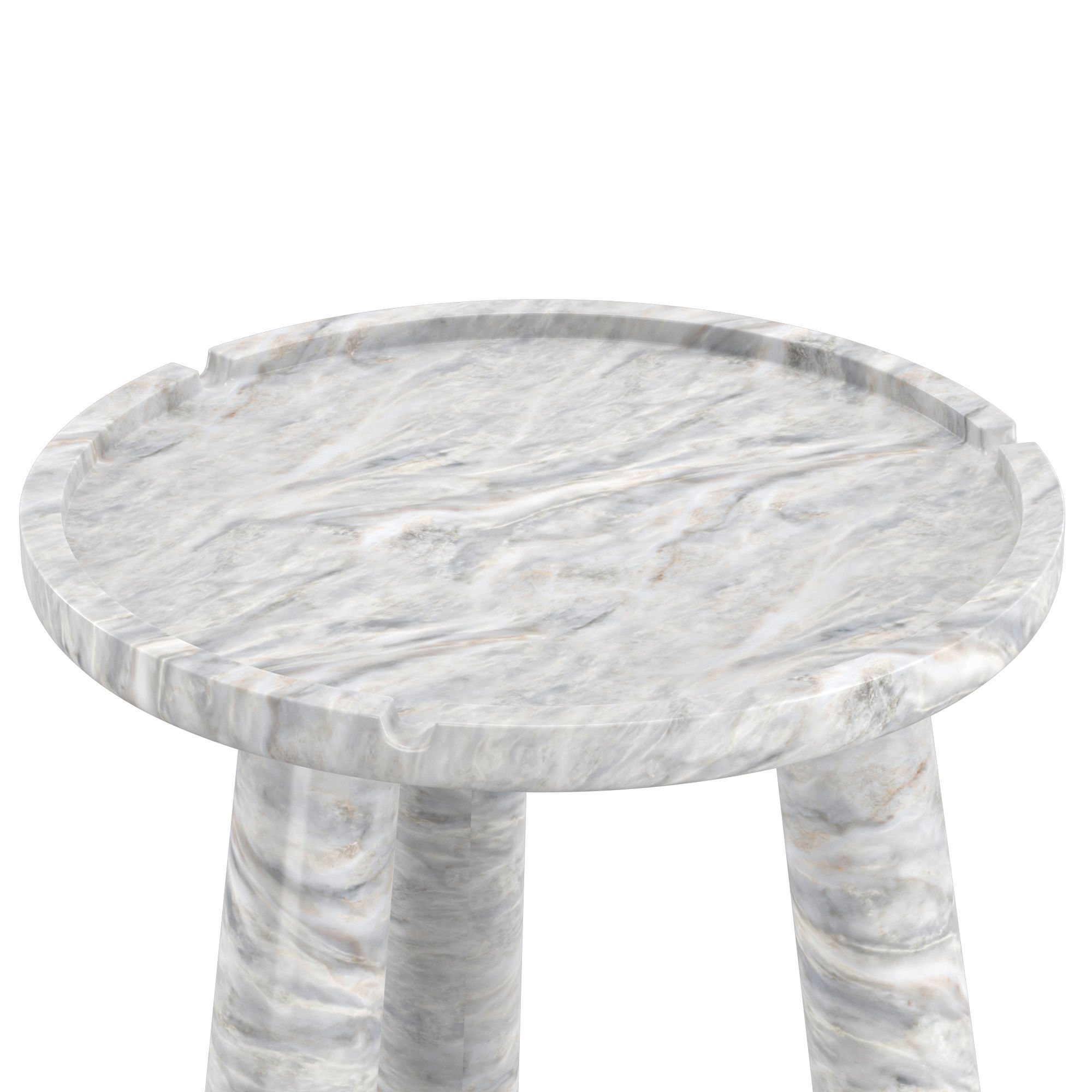 Stone round coffee table 3D model_4