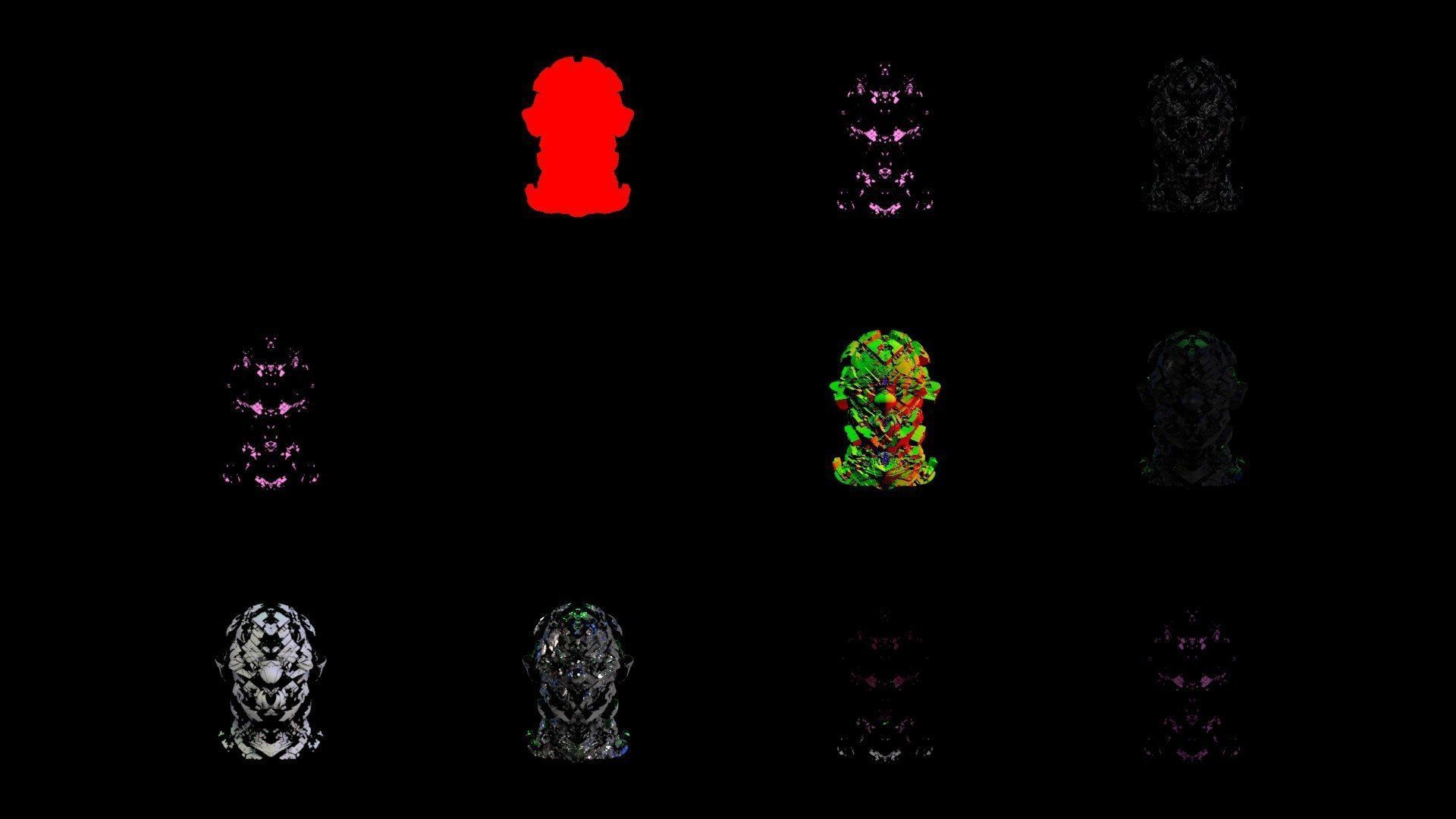 Sci-Fi Helmet Space Astronaut Character Robot 42 3D model_5