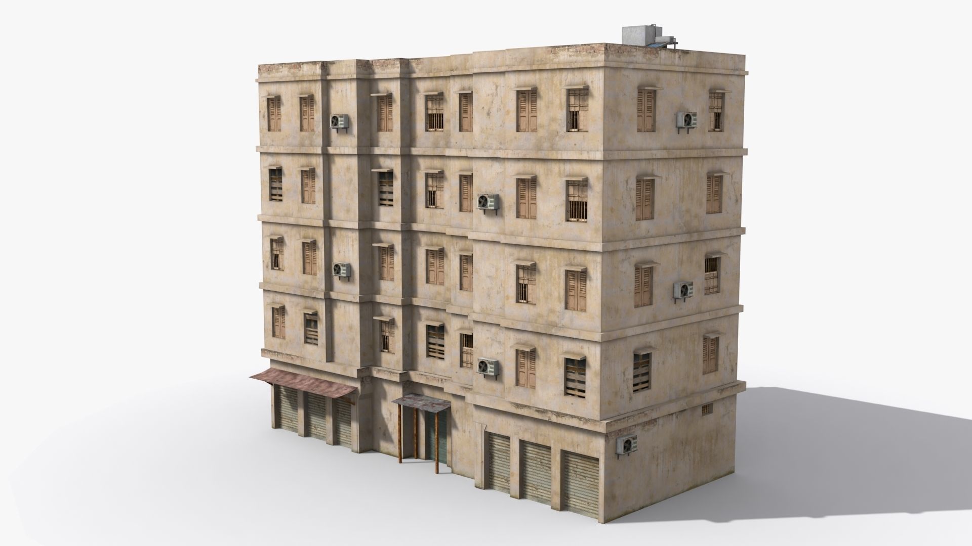 Arab Middle East Building x2 Low-poly 3D model_5