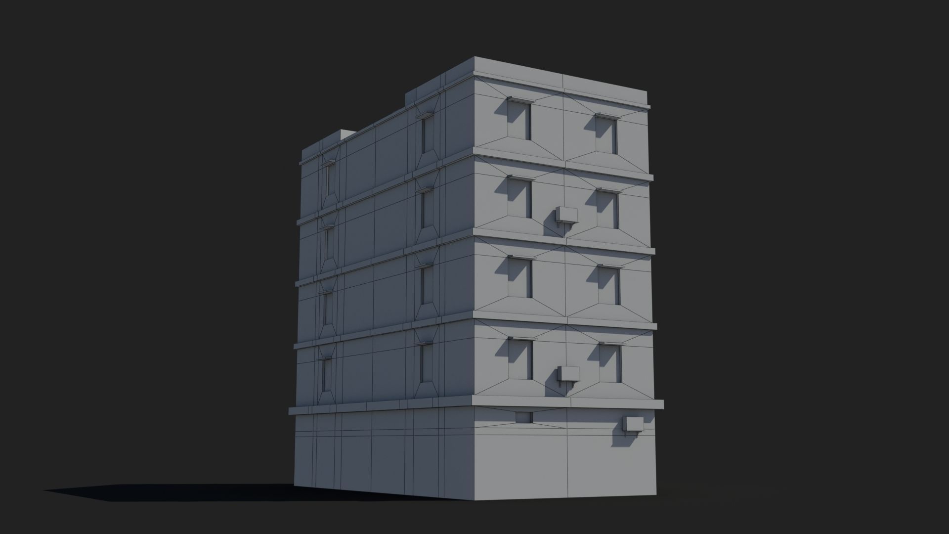 Arab Middle East Building x3 Low-poly 3D model_10