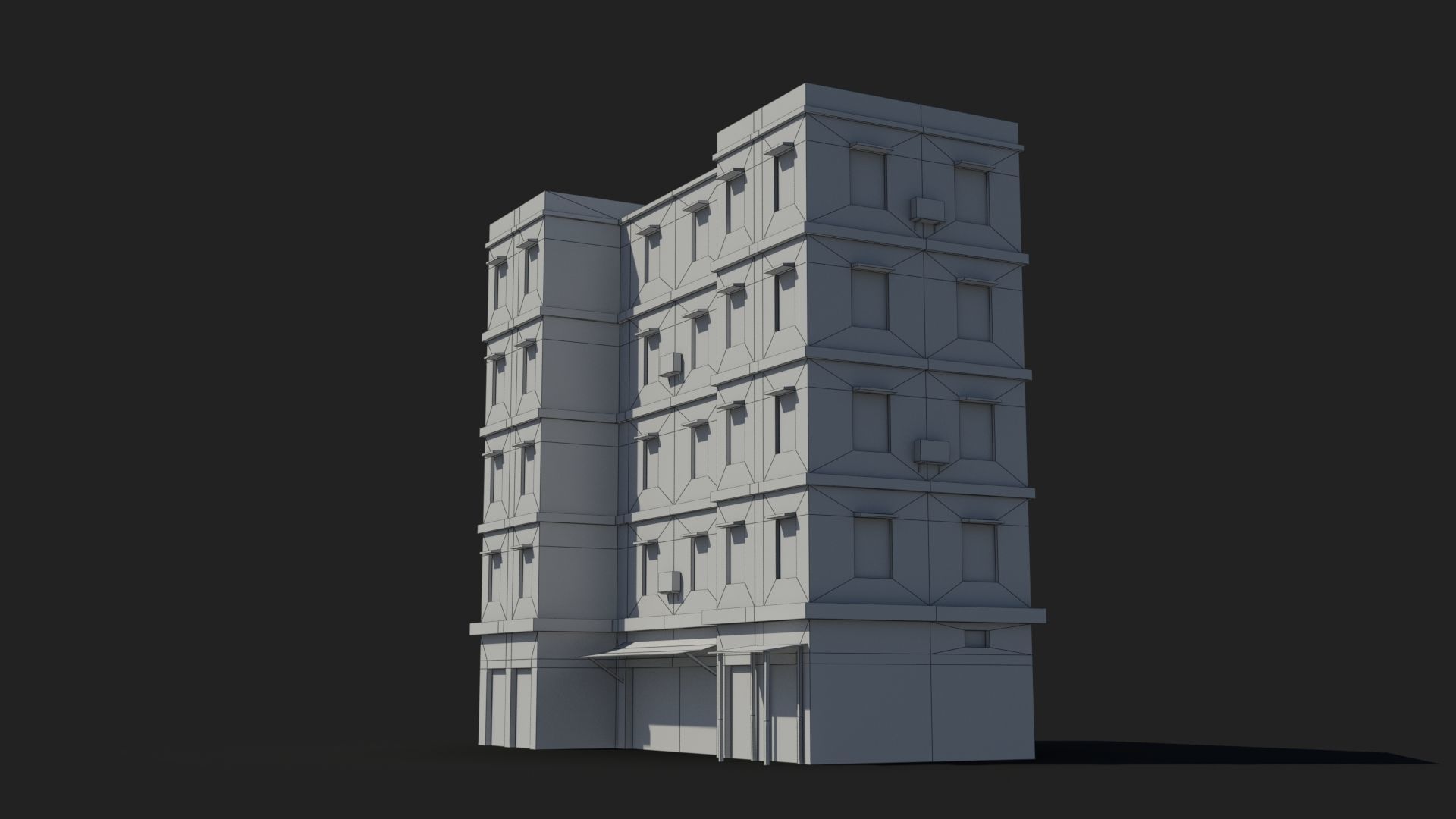 Arab Middle East Building x3 Low-poly 3D model_9