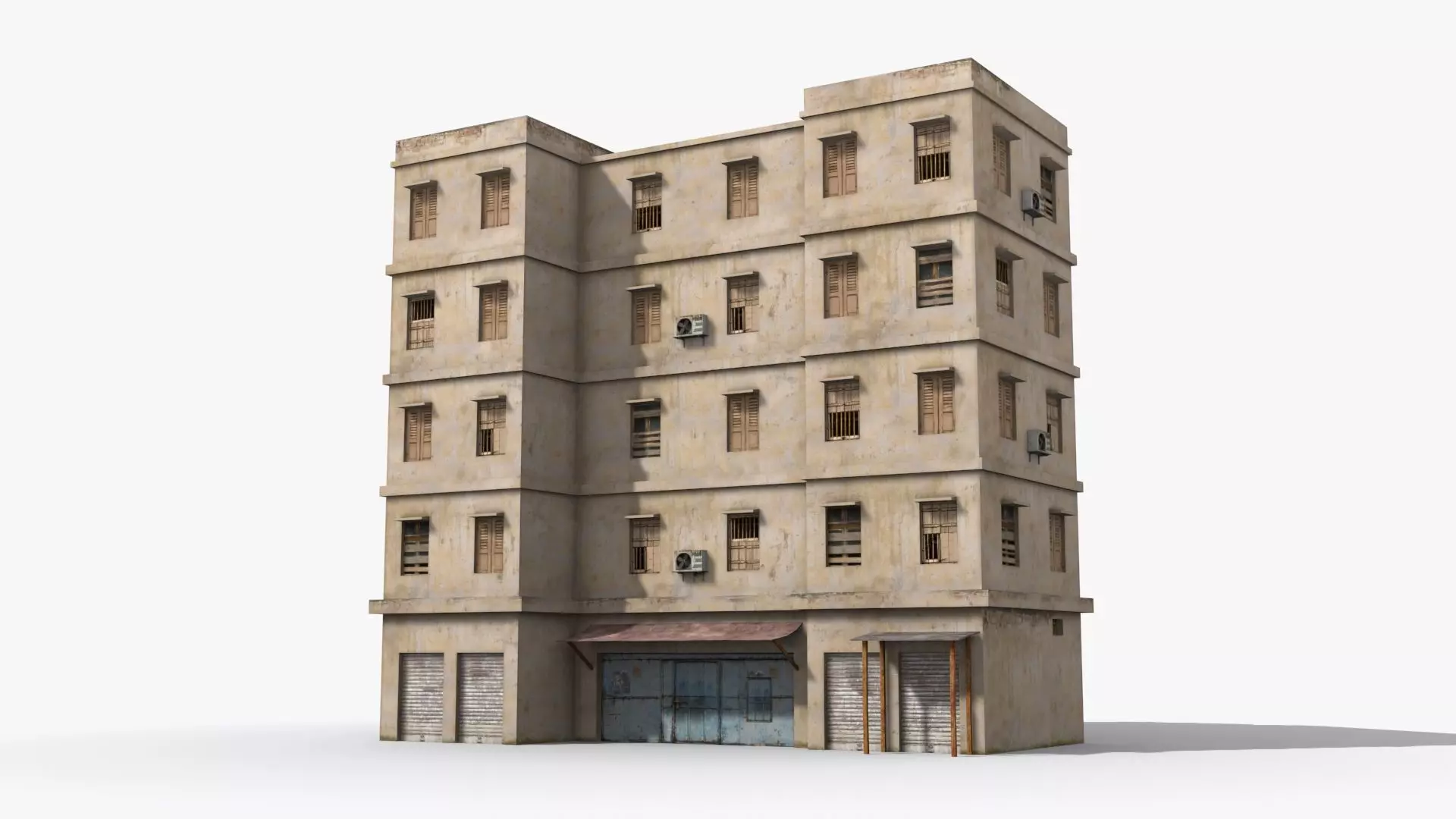 Arab Middle East Building x3 Low-poly 3D model_0