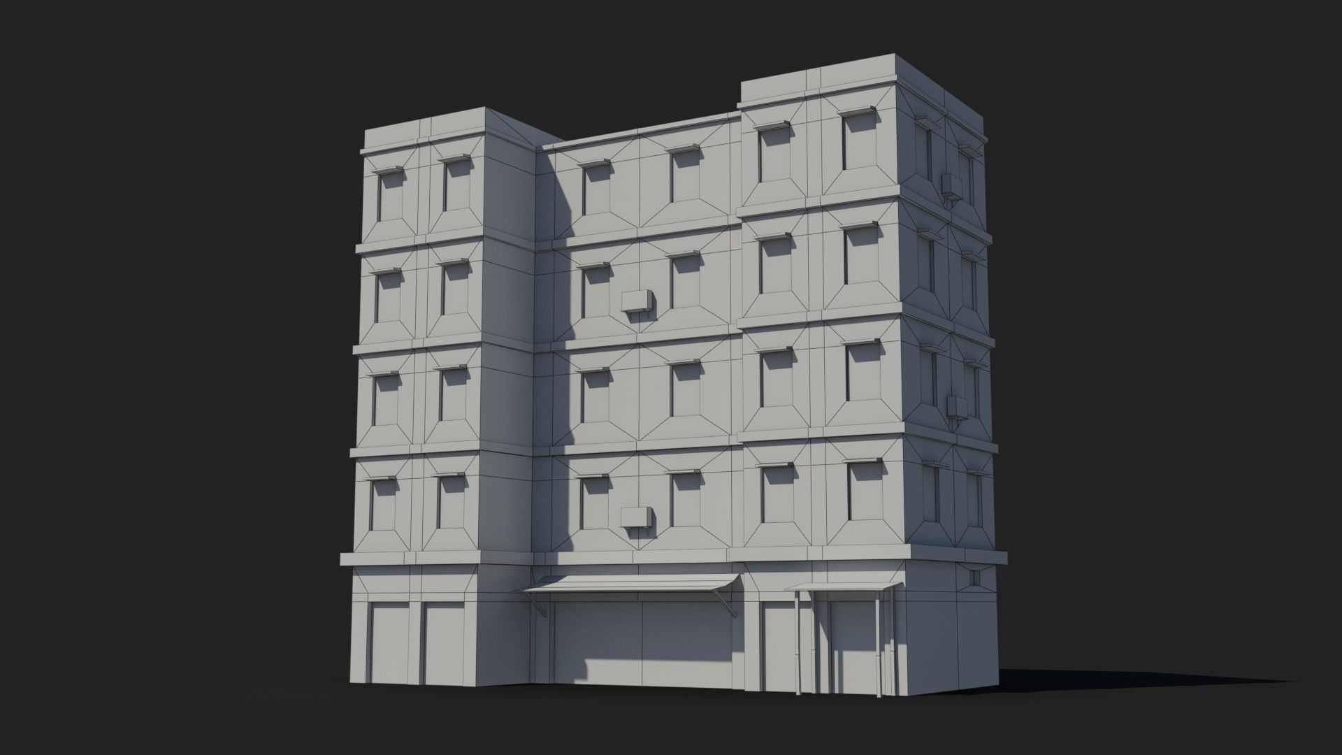 Arab Middle East Building x3 Low-poly 3D model_6