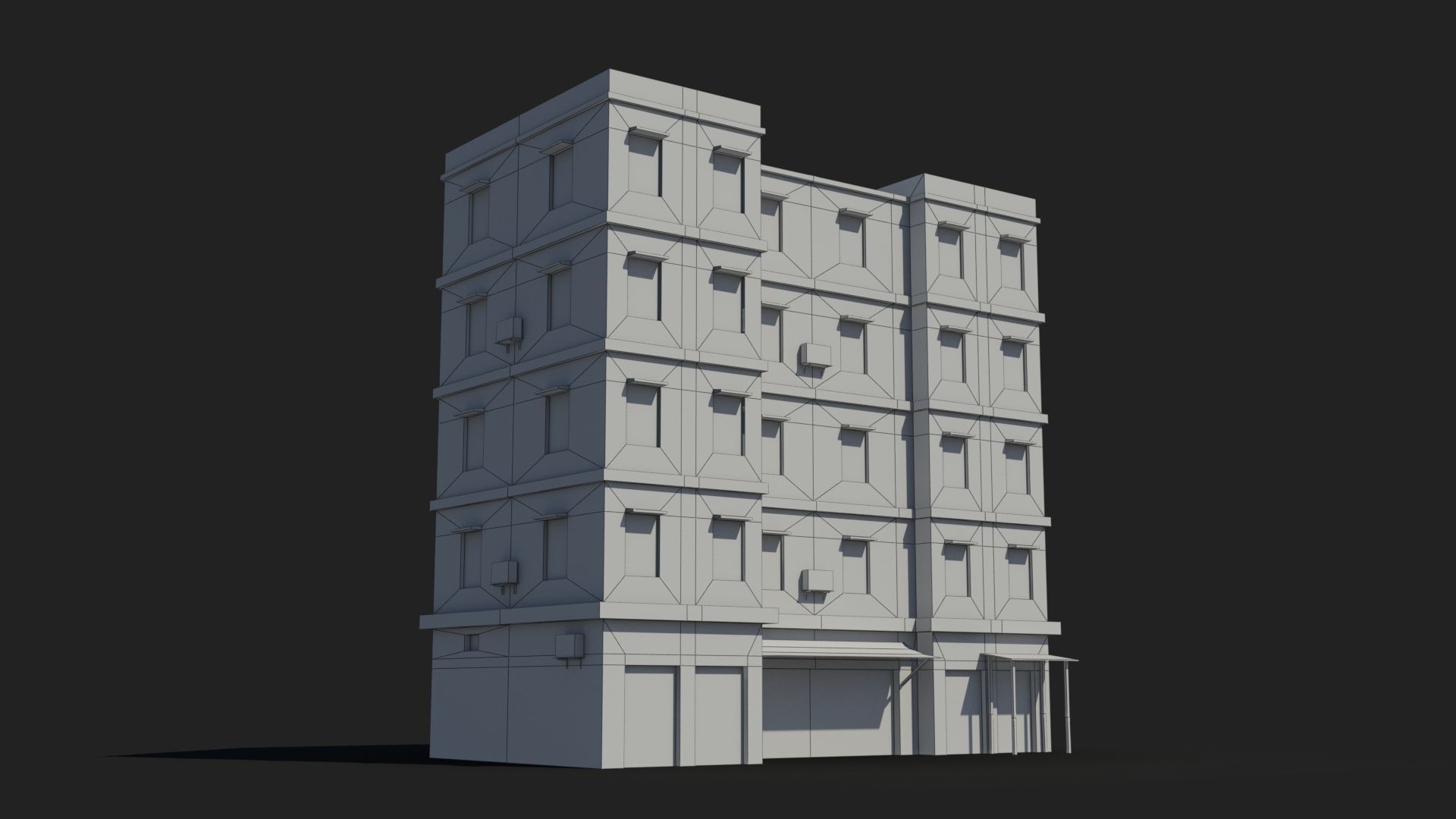 Arab Middle East Building x3 Low-poly 3D model_8