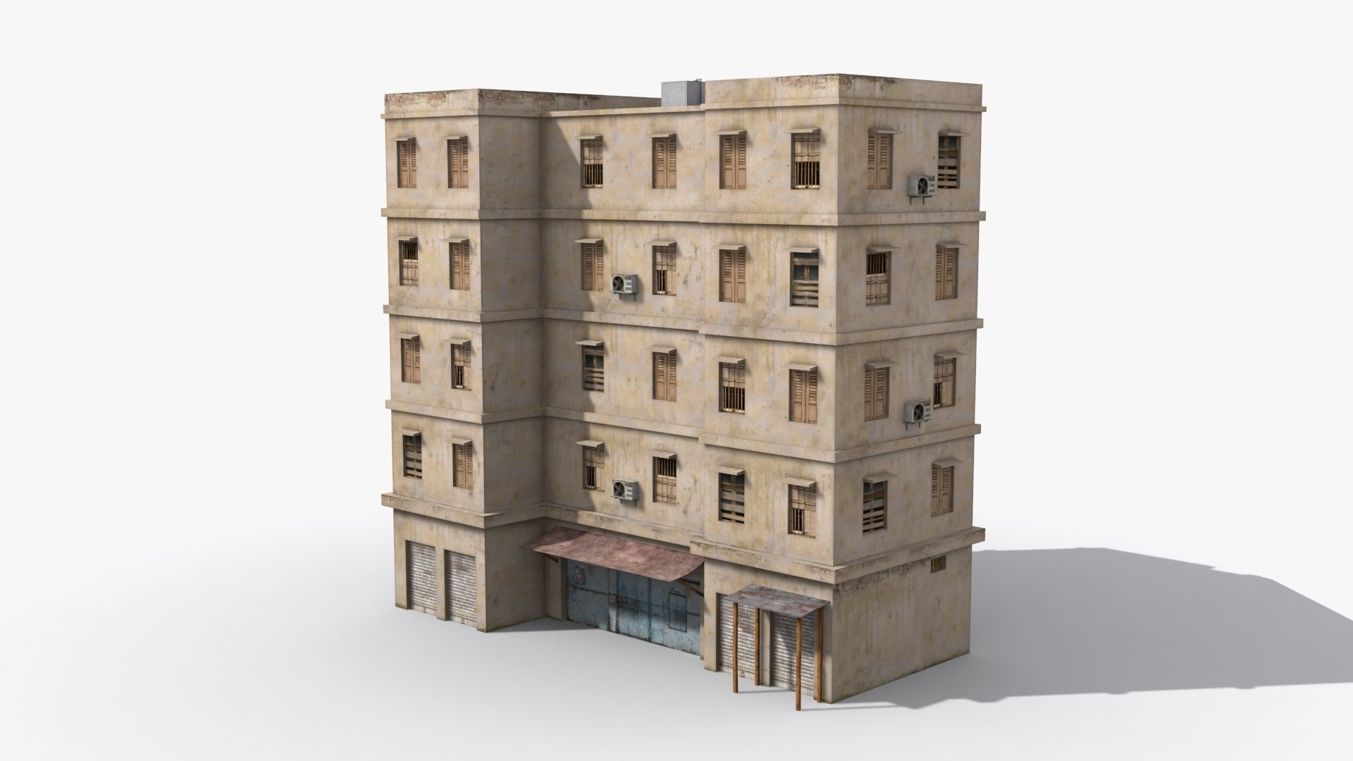 Arab Middle East Building x3 Low-poly 3D model_5