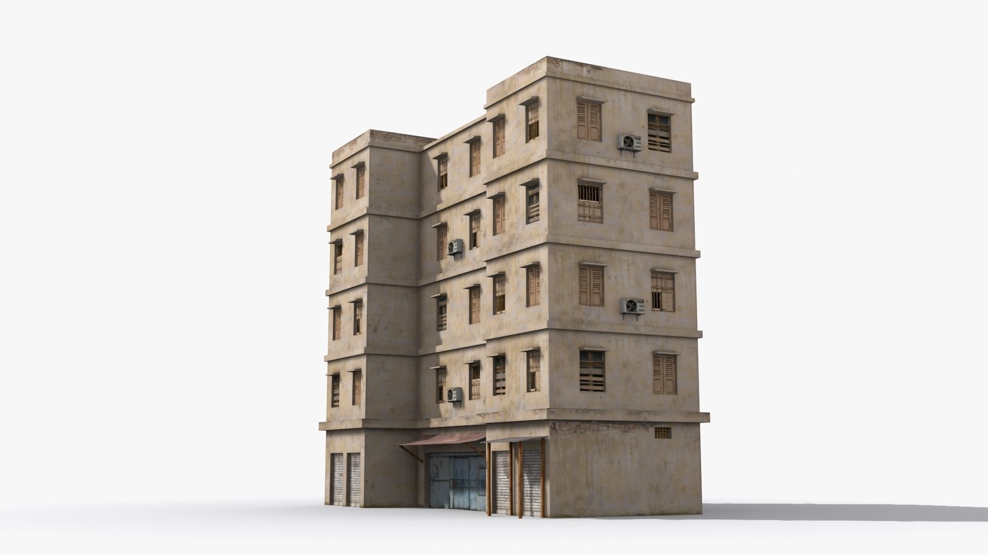 Arab Middle East Building x3 Low-poly 3D model_3