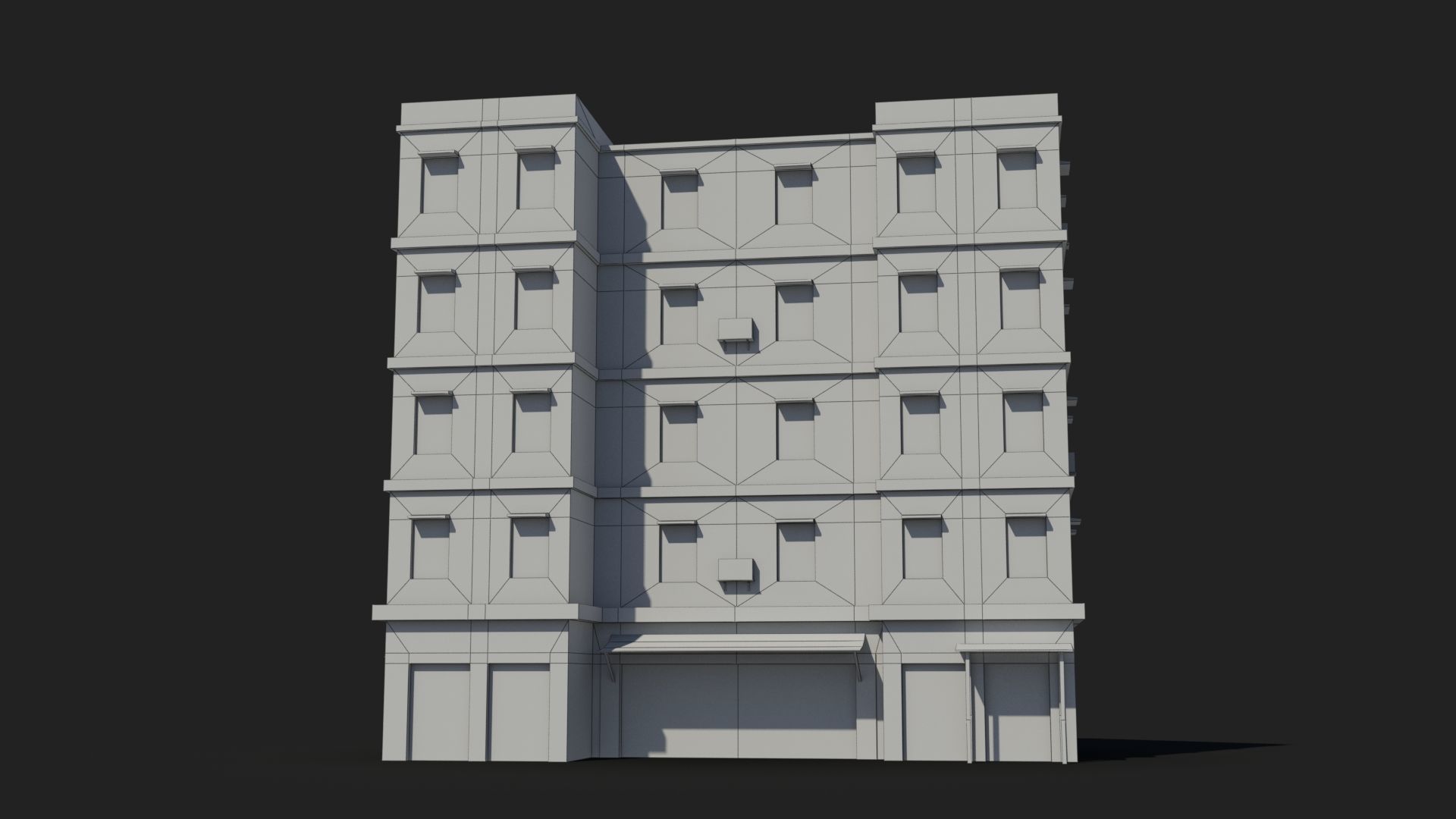 Arab Middle East Building x3 Low-poly 3D model_7