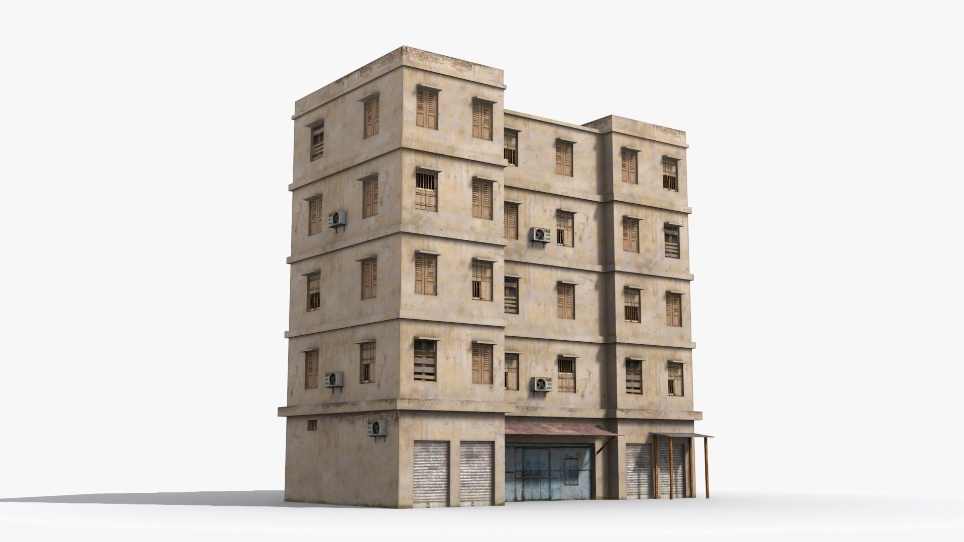Arab Middle East Building x3 Low-poly 3D model_2