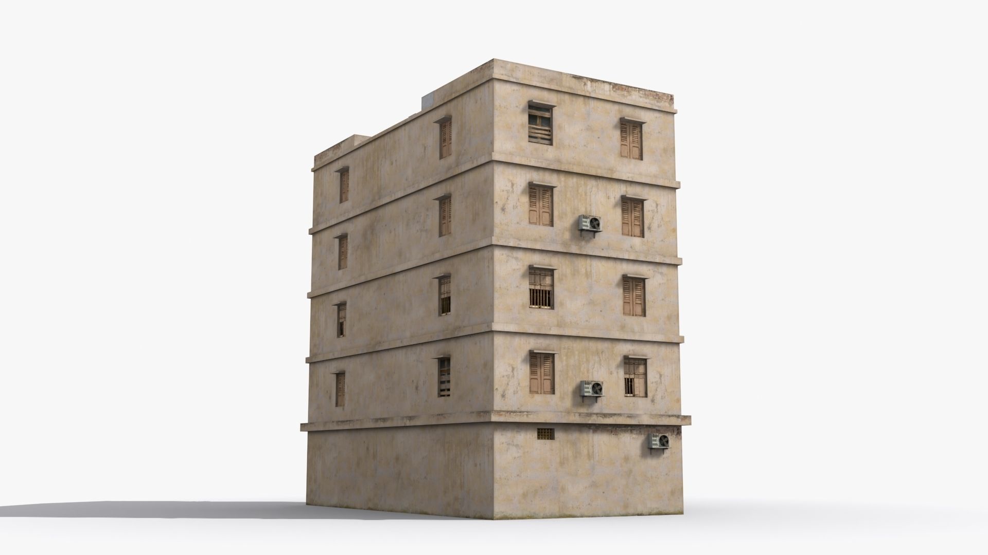 Arab Middle East Building x3 Low-poly 3D model_4