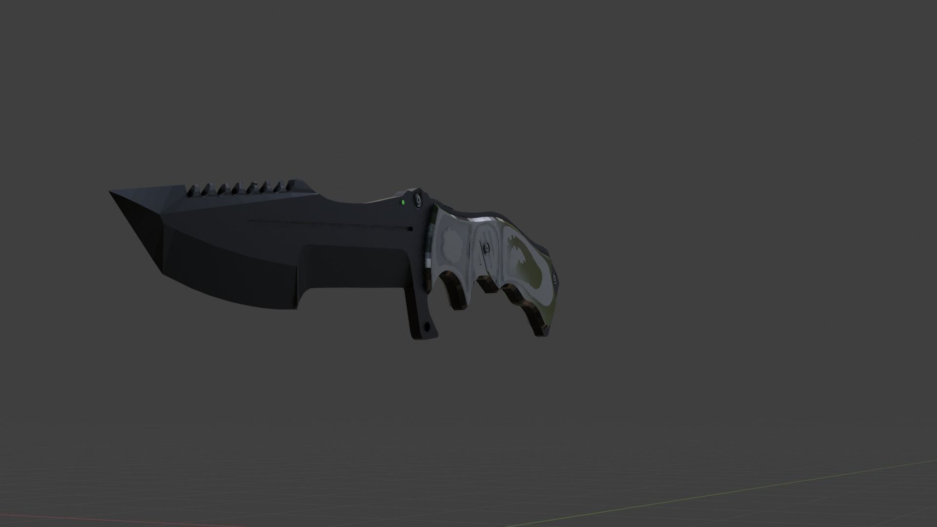 Hustman knife cs go Low-poly 3D model_1
