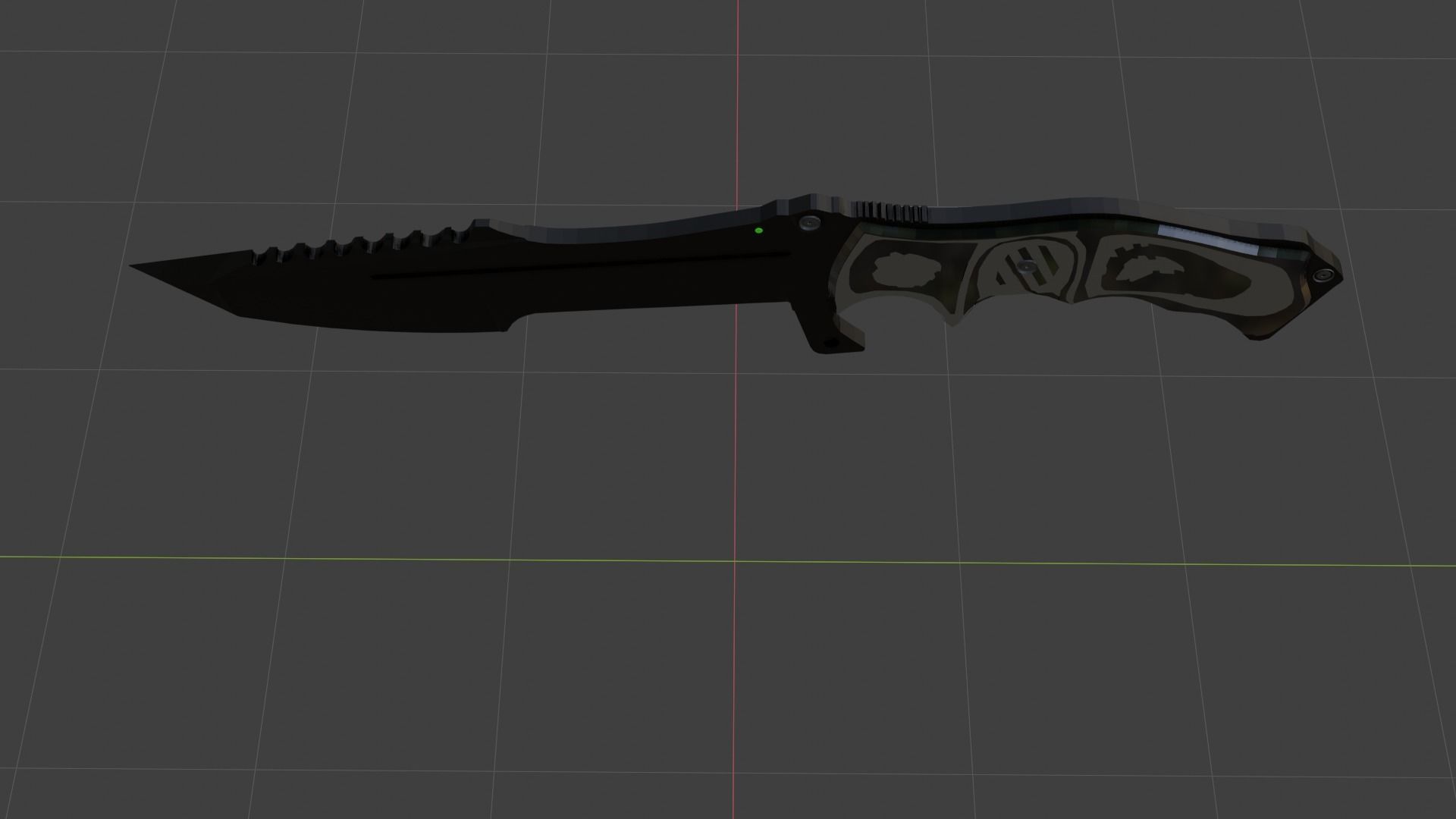 Hustman knife cs go Low-poly 3D model_2