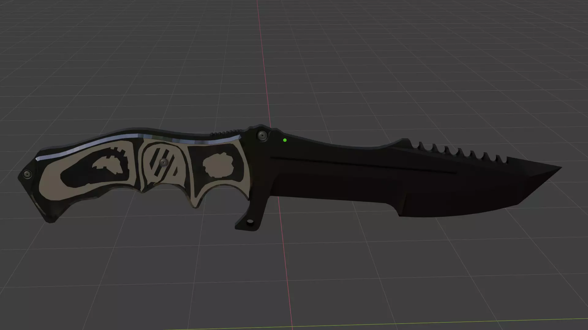 Hustman knife cs go Low-poly 3D model_0