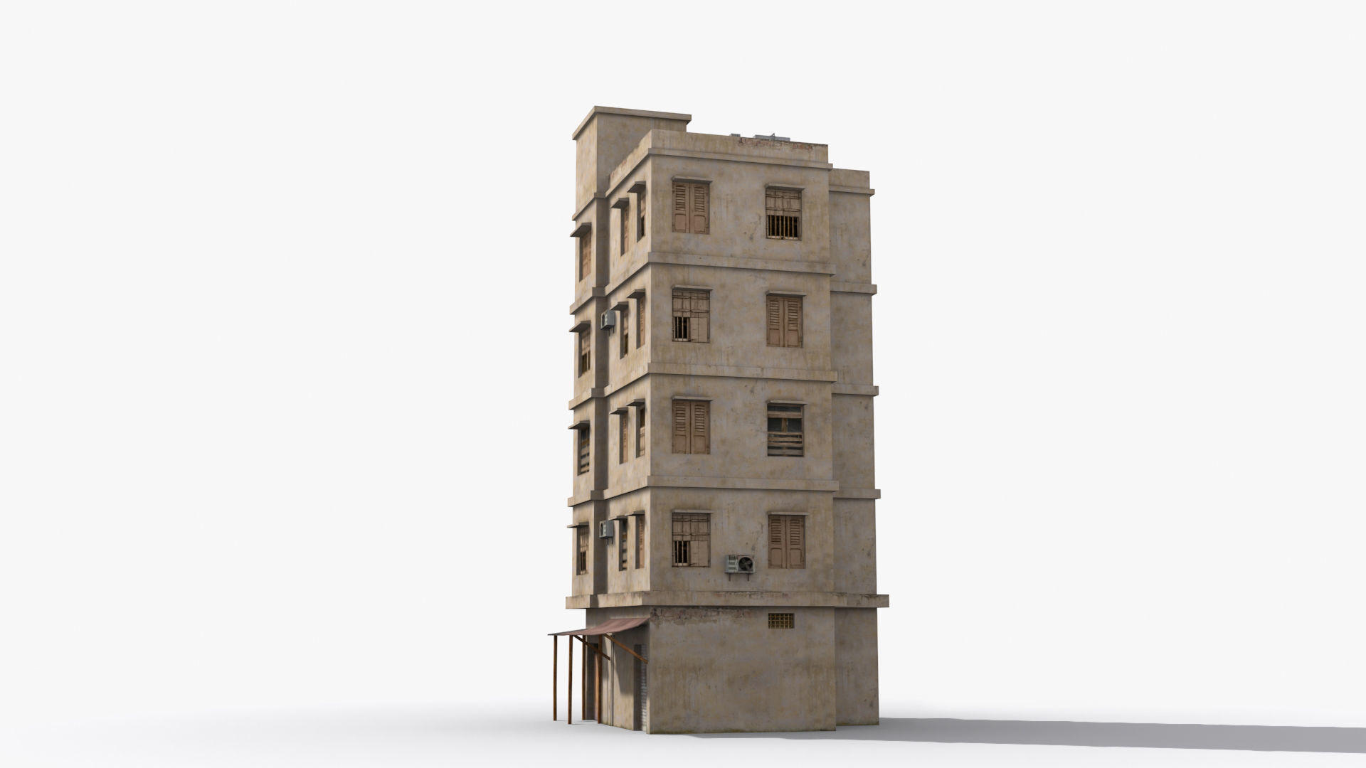 Arab Middle East Building x5 Low-poly 3D model_4