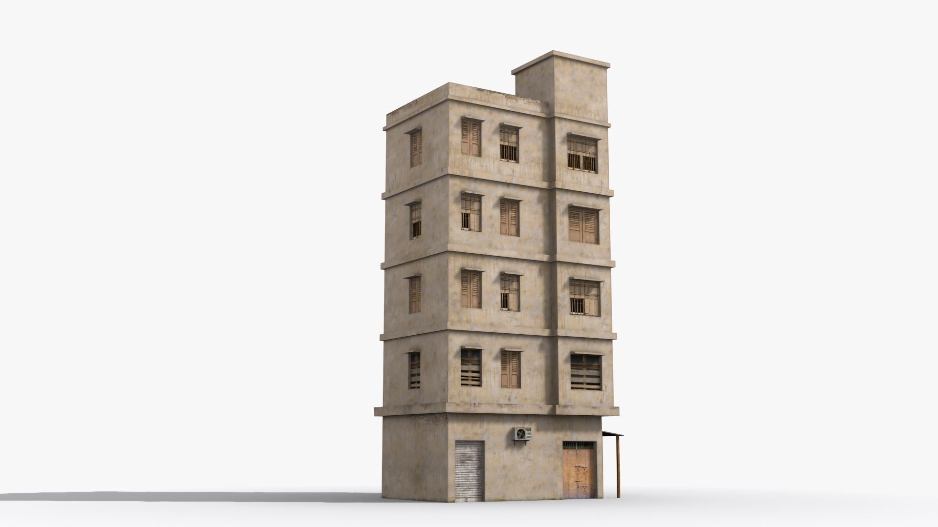 Arab Middle East Building x5 Low-poly 3D model_3