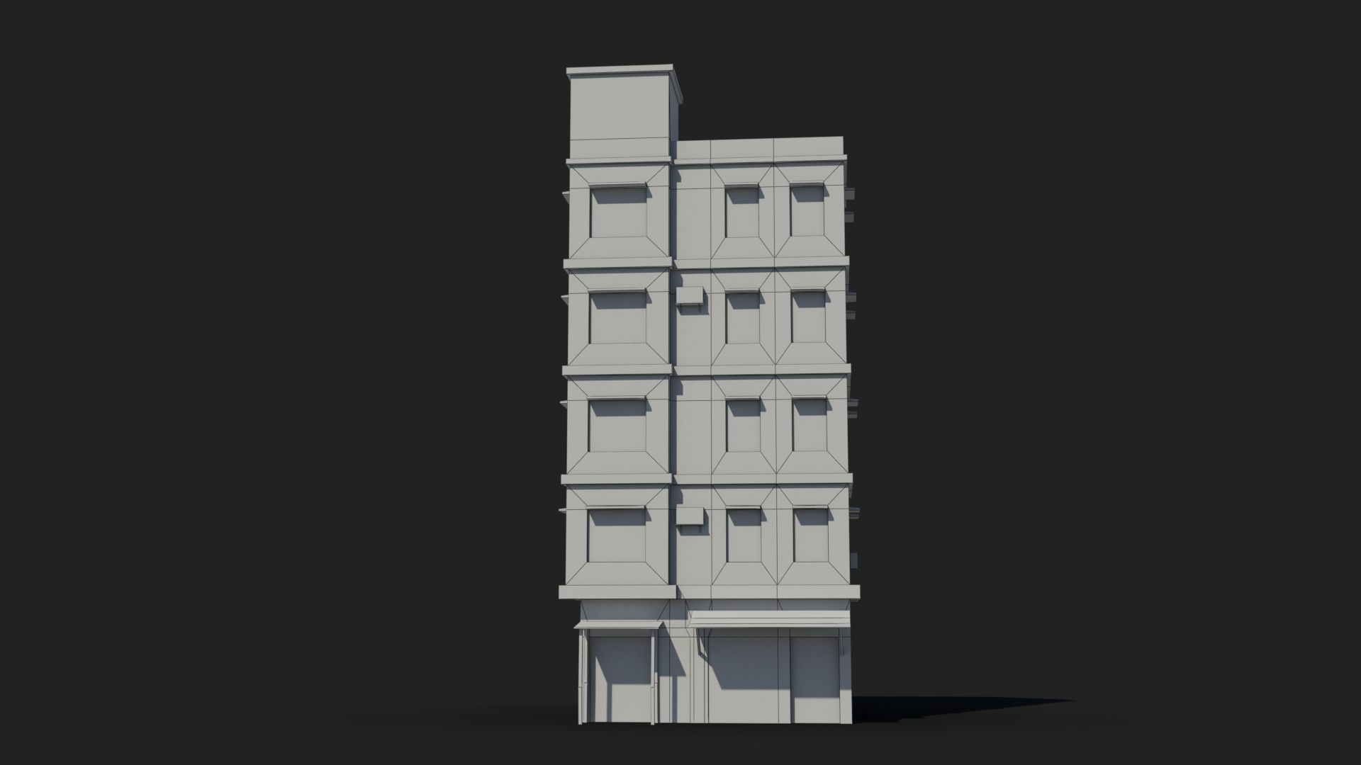Arab Middle East Building x5 Low-poly 3D model_7